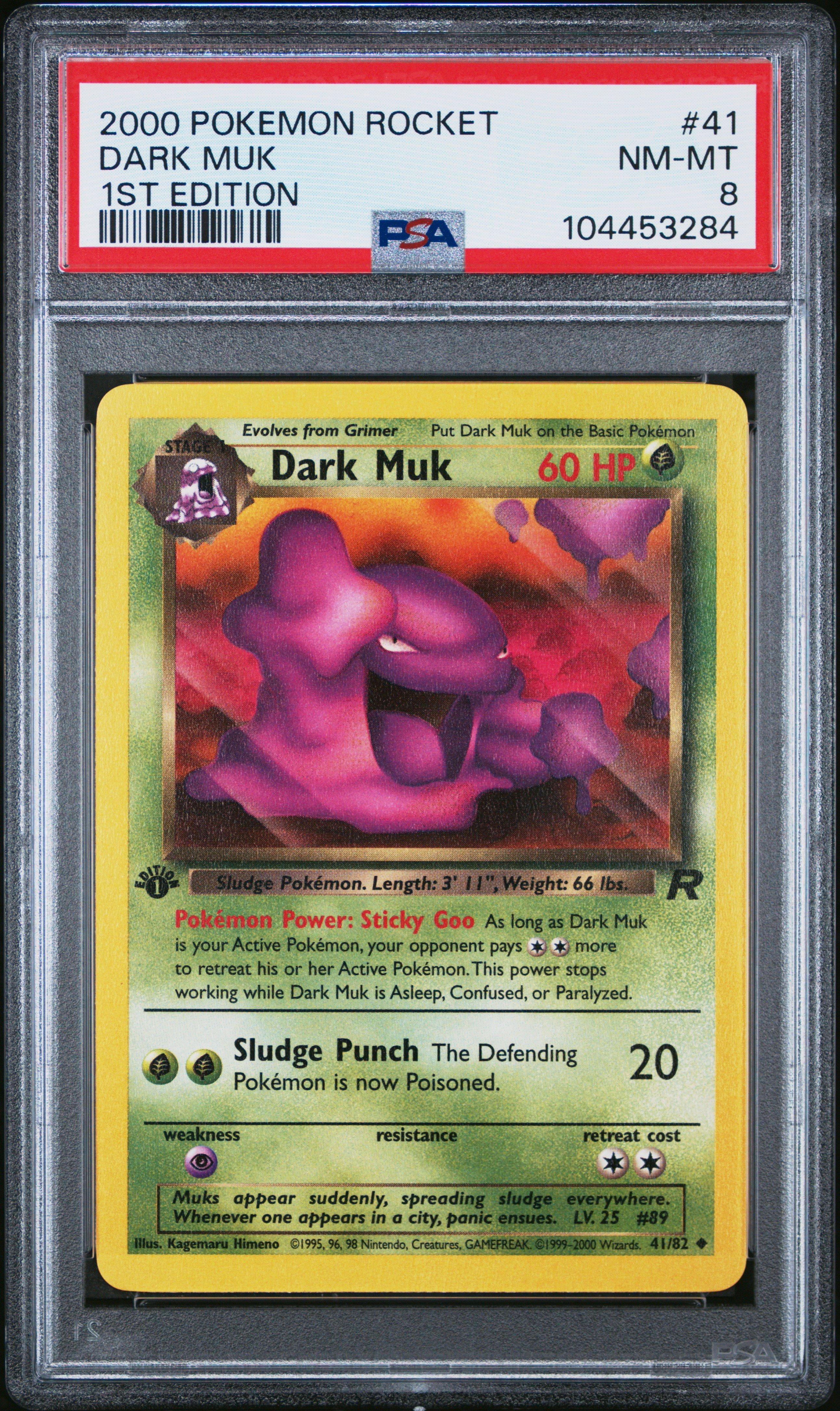 2000 Pokemon Rocket 41 Dark Muk 1st Edition PSA