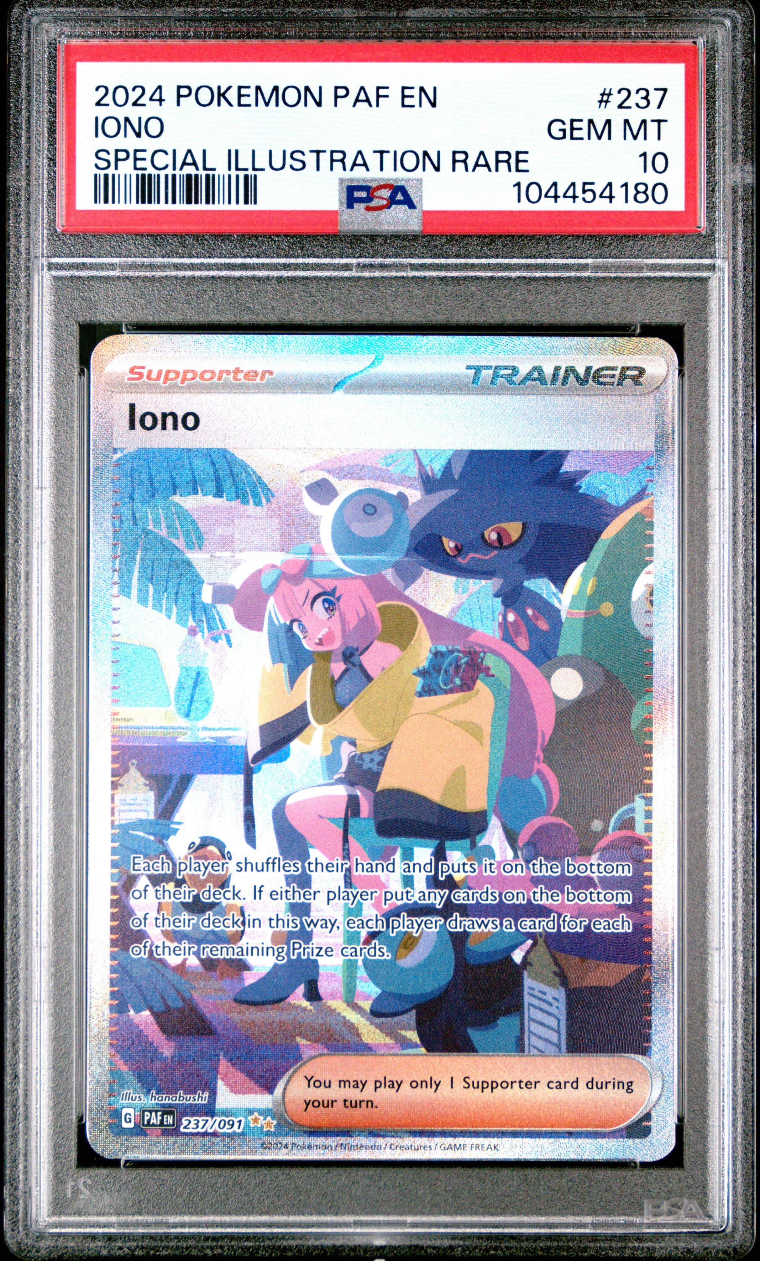 2024 Pokemon Paf En-paldean Fates 237 Iono Special Illustration Rare PSA
