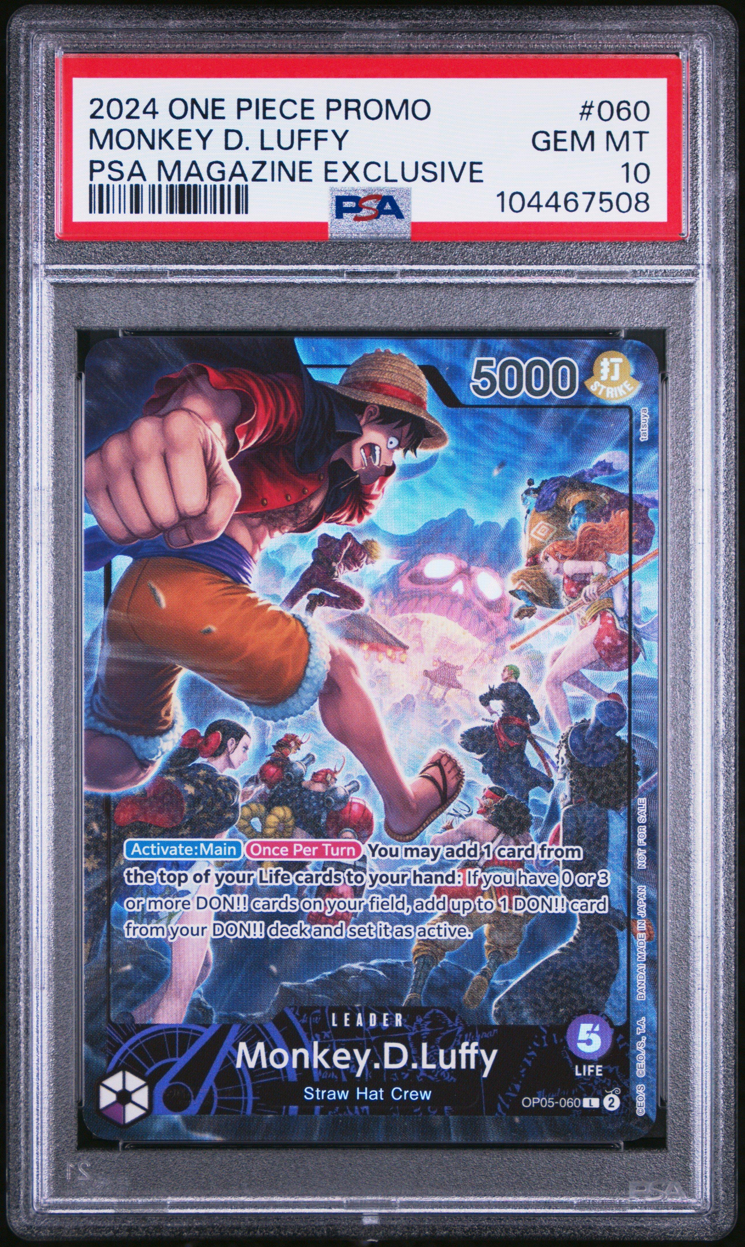 2024 One Piece Promos 060 Monkey D. Luffy Psa Magazine Exclusive