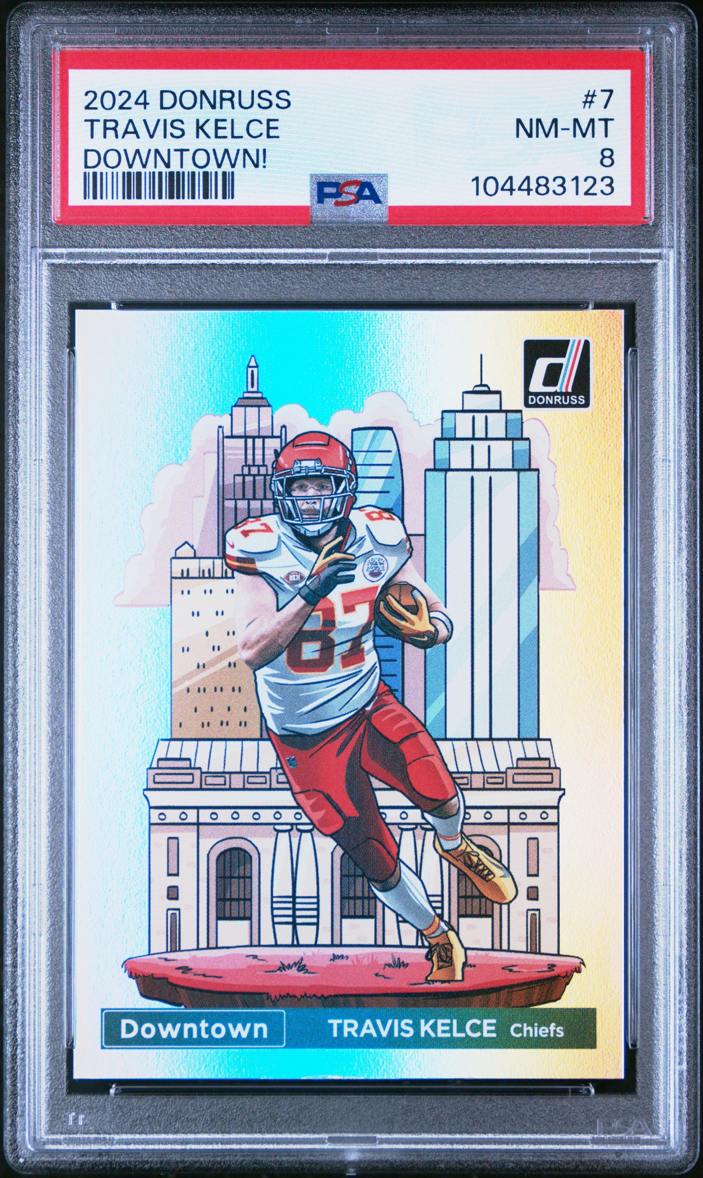 2024 Panini Donruss Downtown! 7 Travis Kelce PSA