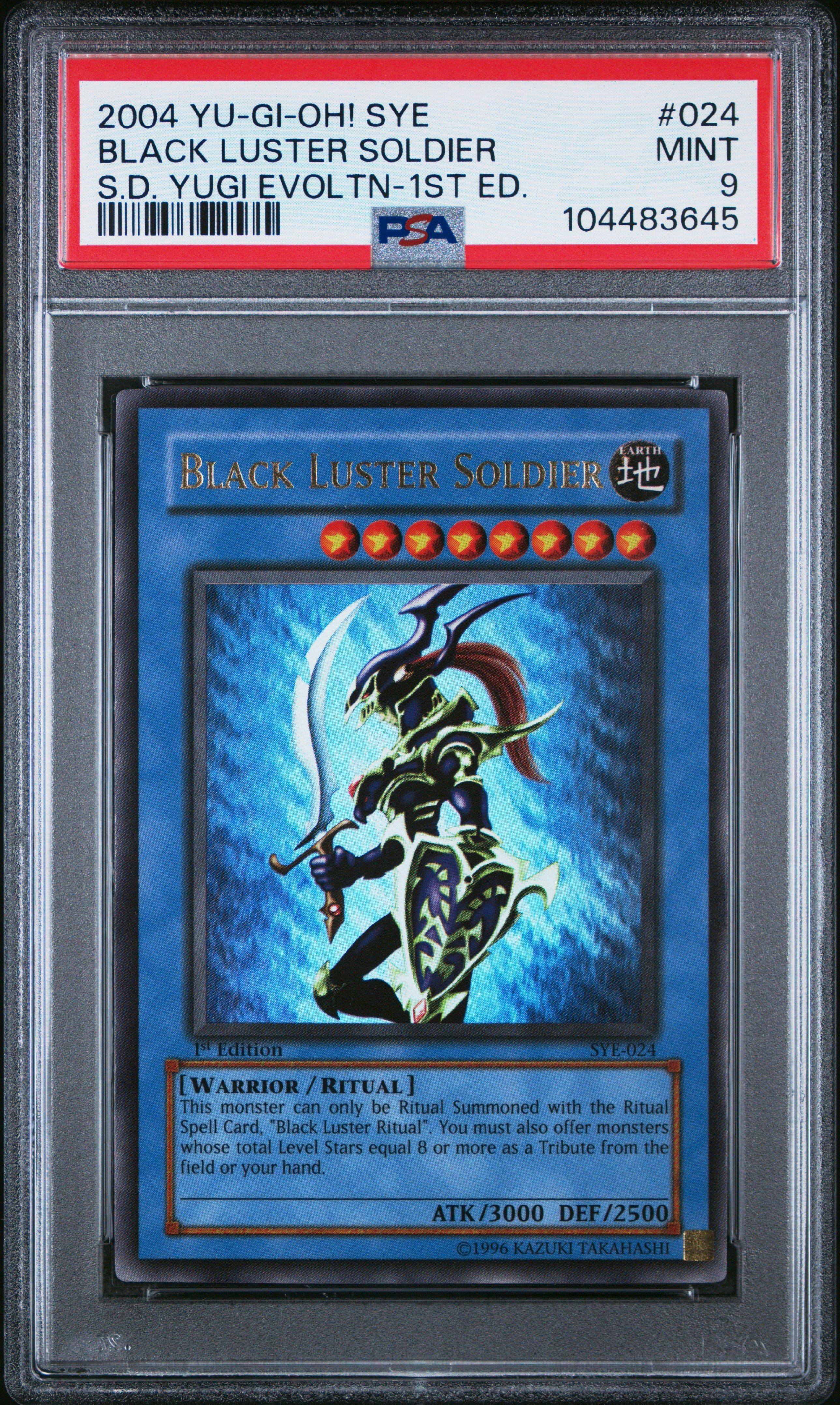2004 Sye Yu-gi-oh! Starter Deck Yugi Evolution 024 Black Luster Soldier 1st Edition PSA