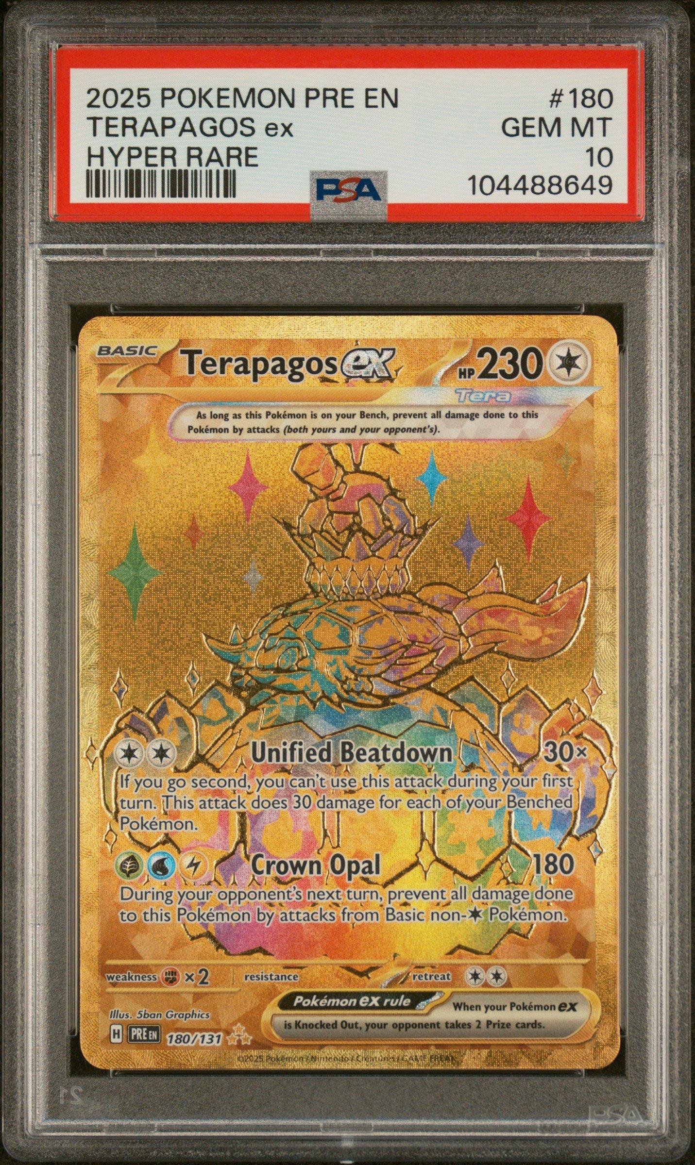 2025 Pokemon Pre En-prismatic Evolutions 180 Terapagos Ex Hyper
