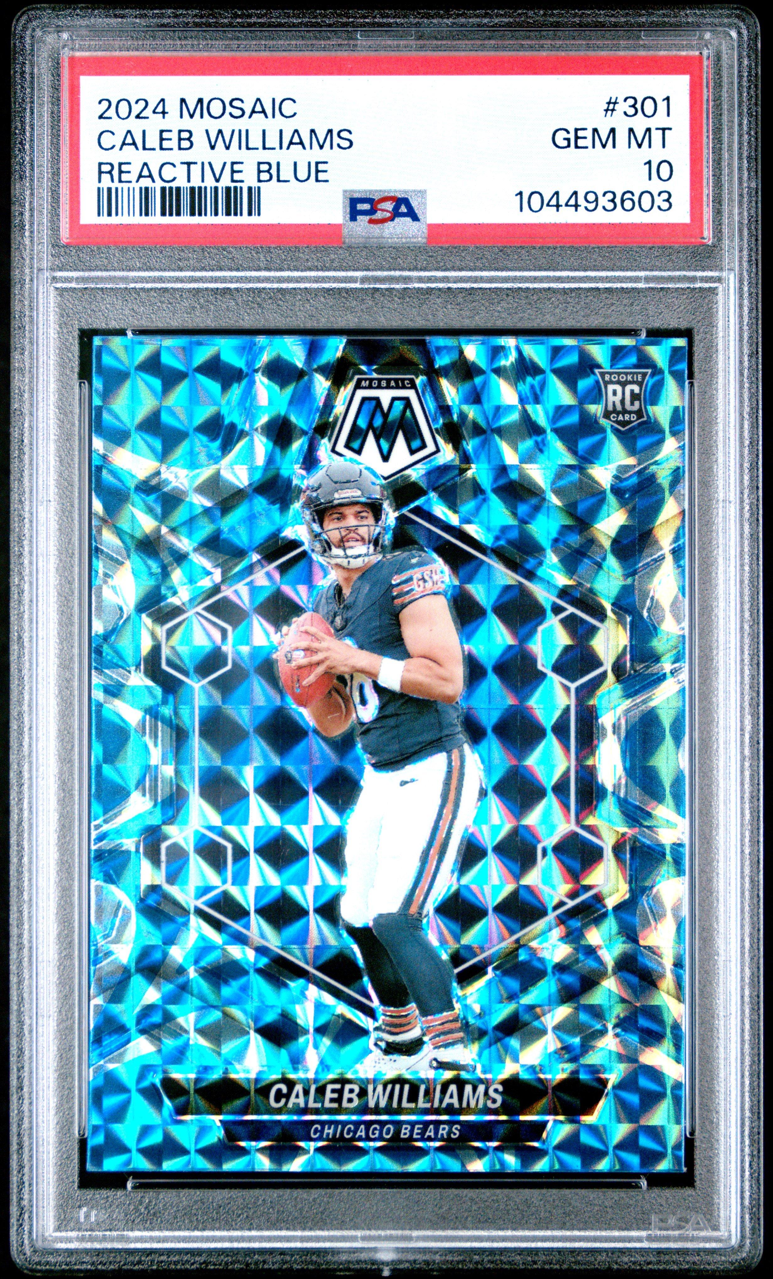 2024 Panini Mosaic 301 Caleb Williams Reactive Blue PSA