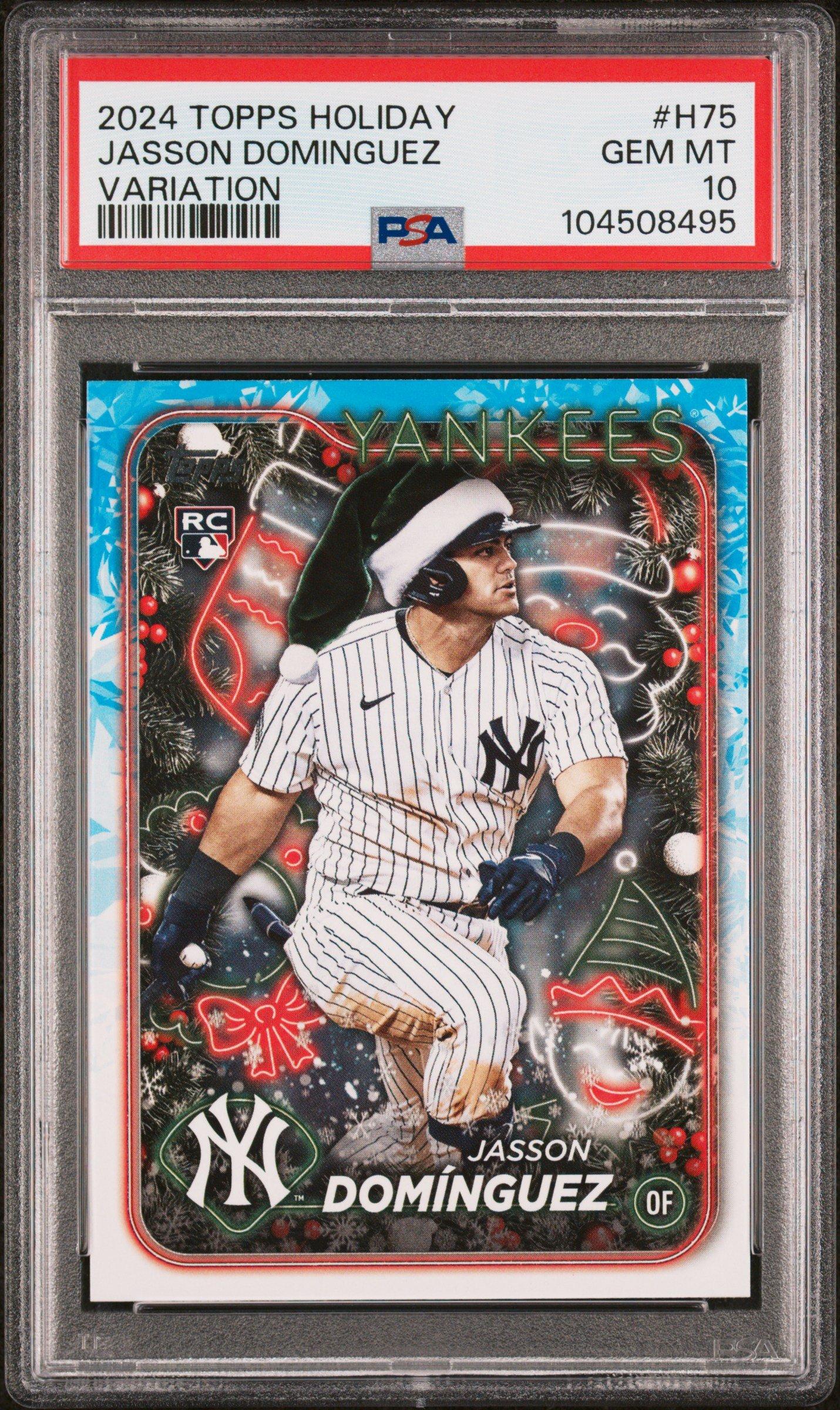 2024 Topps Holiday H75 Jasson Dominguez Variation PSA 10 Graded