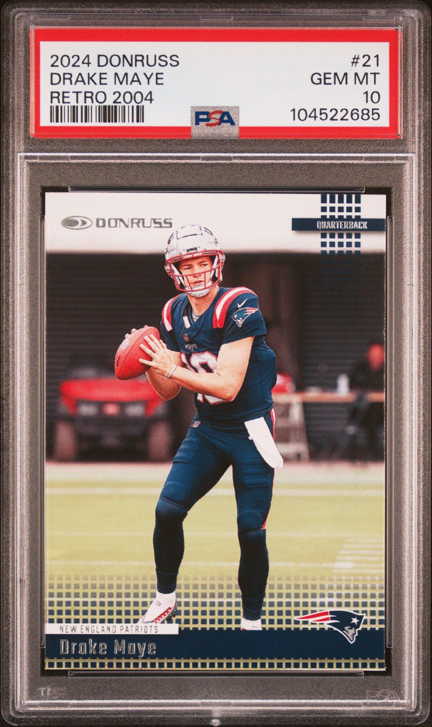 2024 Panini Donruss Retro 2004 21 Drake Maye PSA 10