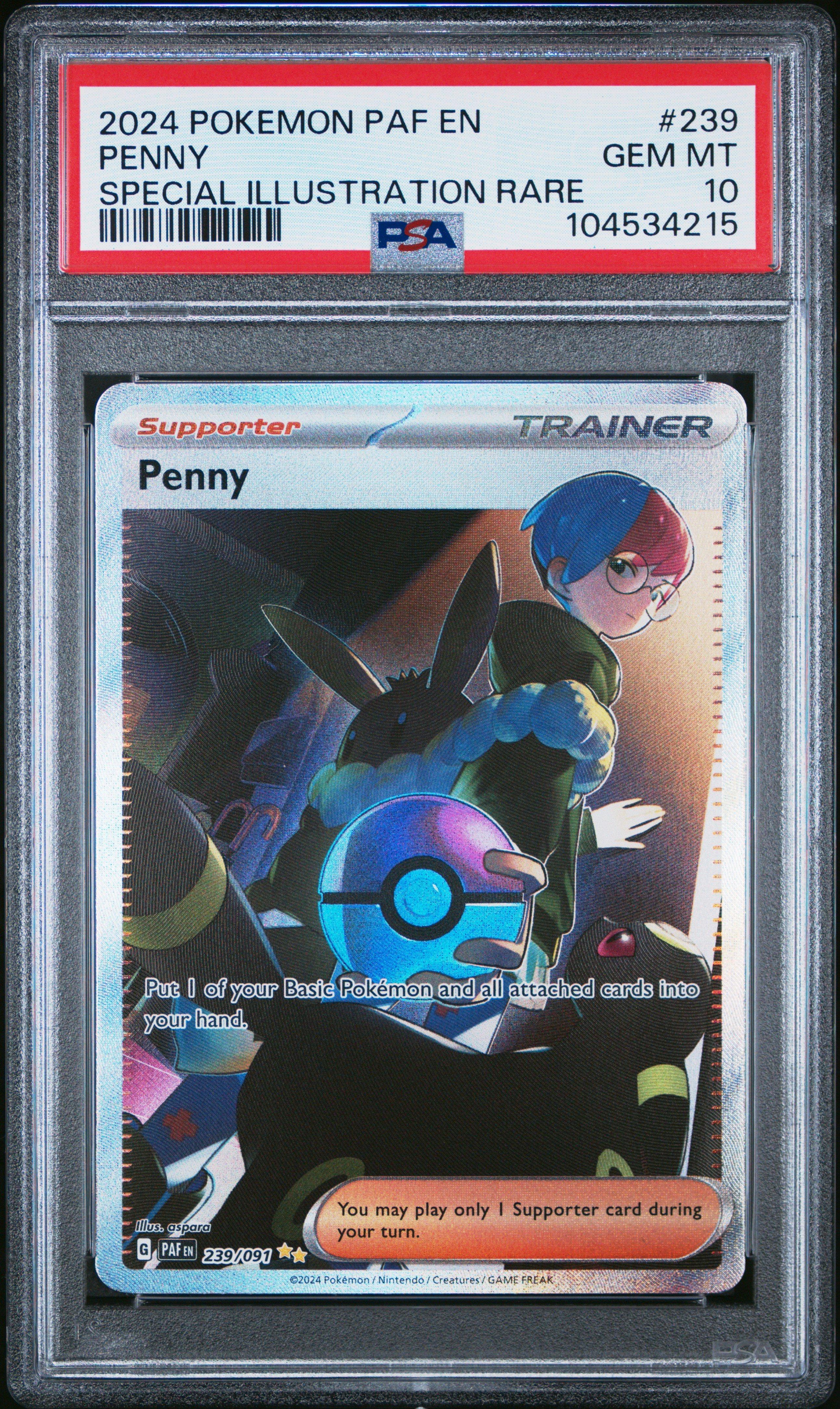 2024 Pokemon Paf En-paldean Fates 239 Penny Special Illustration