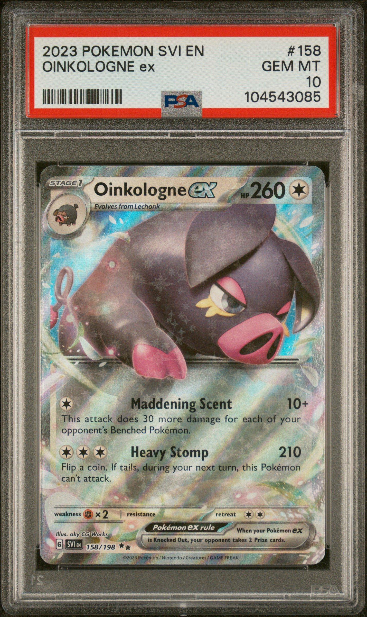 2023 Pokemon Svi En-scarlet & Violet 158 Oinkologne Ex PSA 10