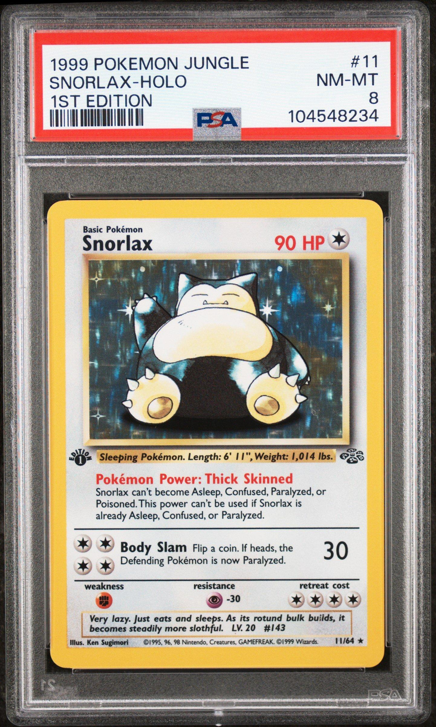 1999 Pokemon Jungle 11 Snorlax-holo 1st Edition PSA