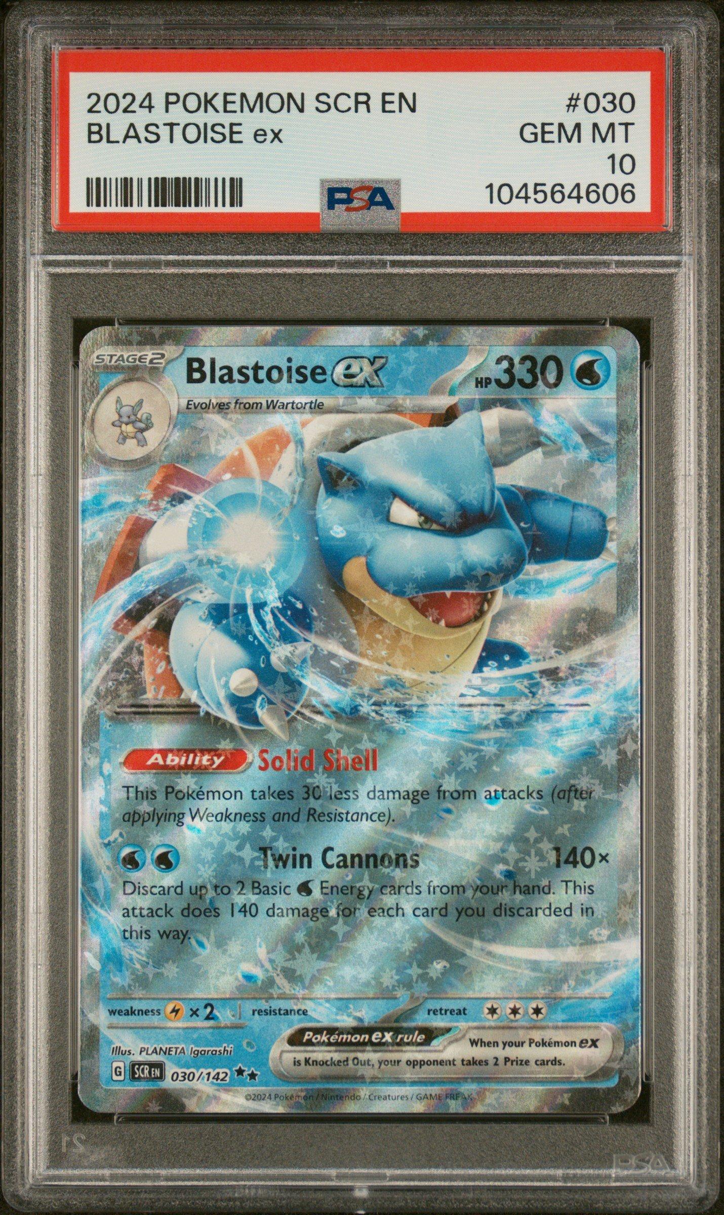 2024 Pokemon Scr En-stellar Crown 030 Blastoise Ex PSA 10 Graded