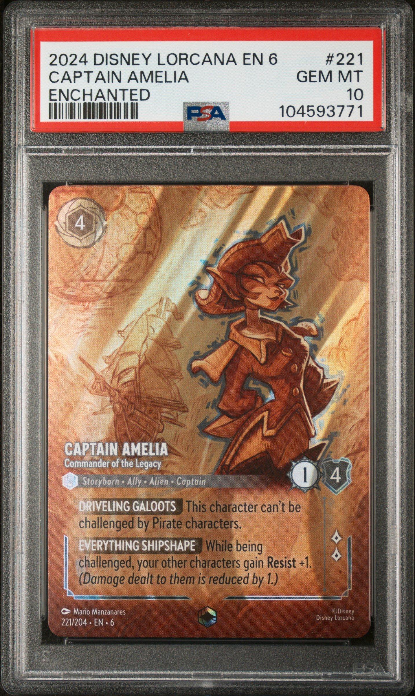 2024 Disney Lorcana En 6-azurite Sea 221 Captain Amelia