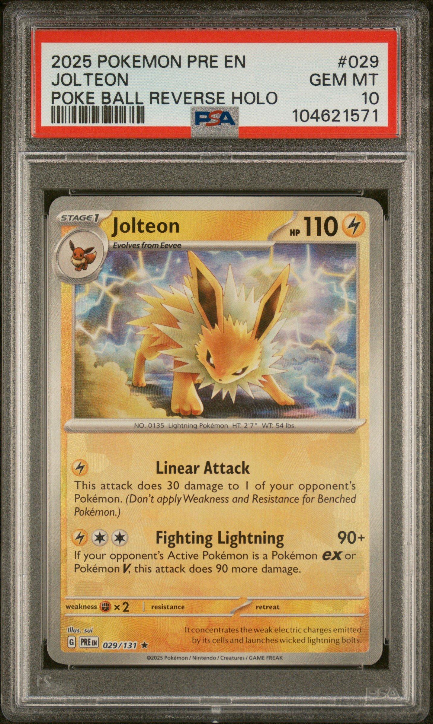 2025 Pokemon Pre En-prismatic Evolutions 029 Jolteon Poke Ball 