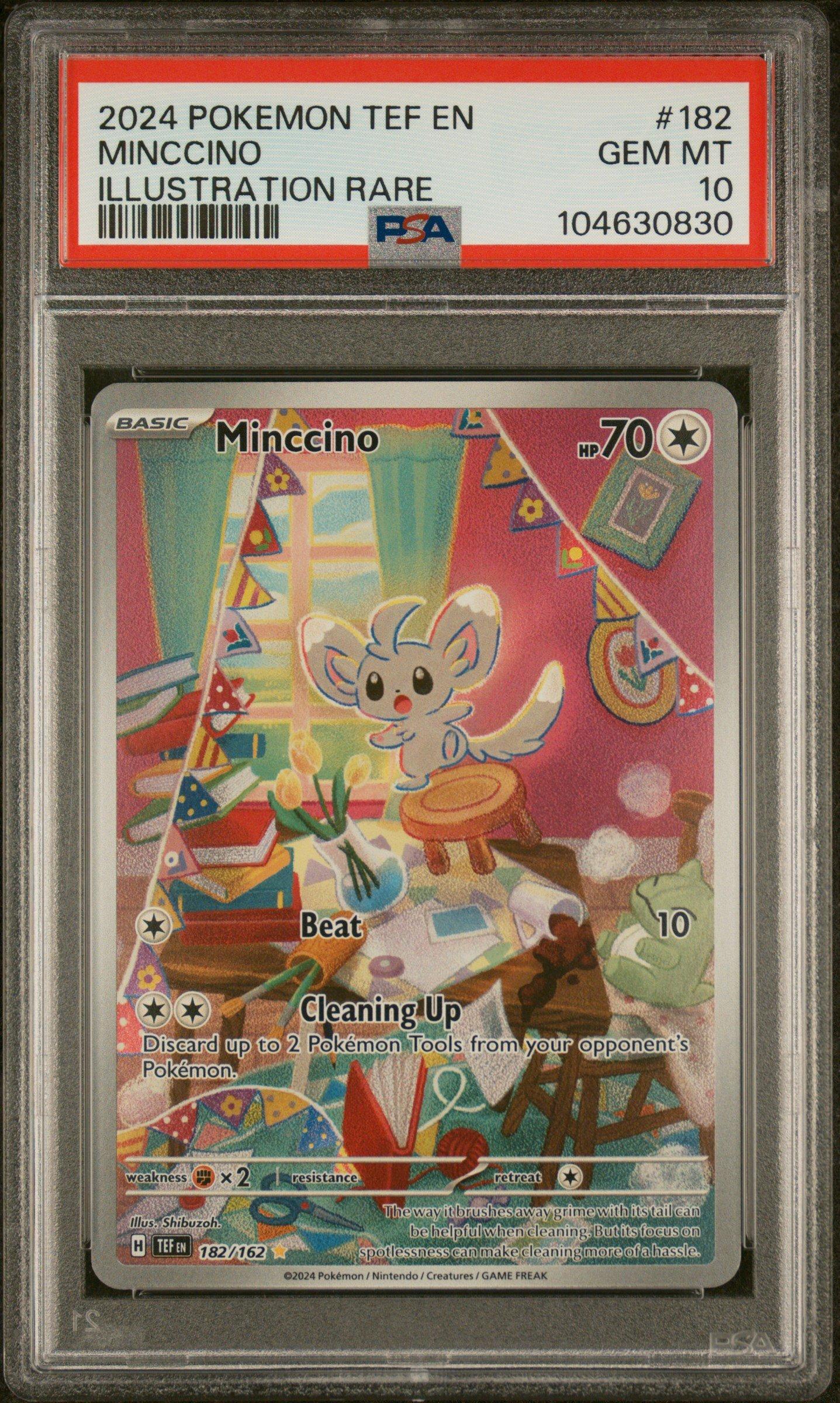 2024 Pokemon Tef En-temporal Forces 182 Minccino Illustration Rare