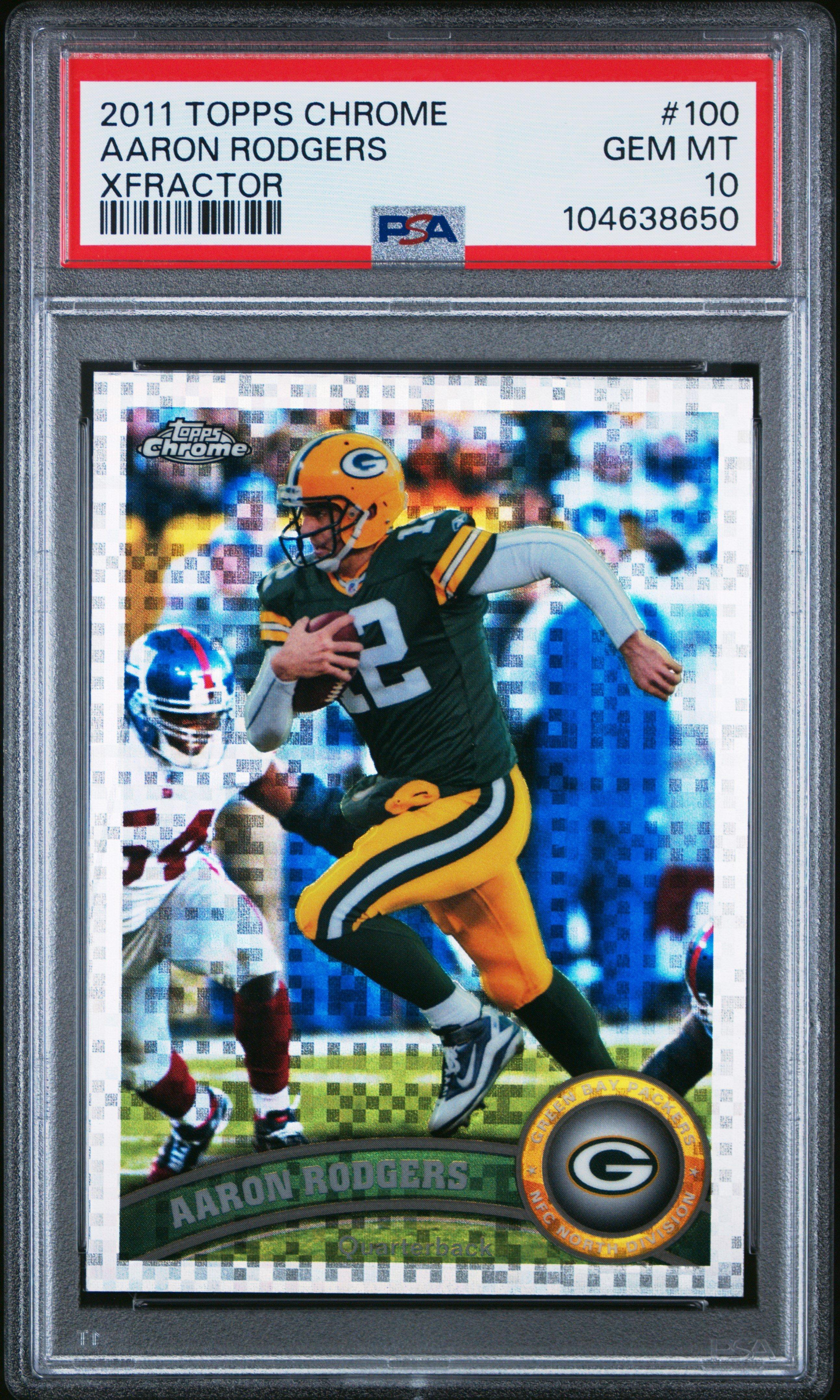 2011 Topps Chrome 100 Aaron Rodgers Xfractor PSA 10