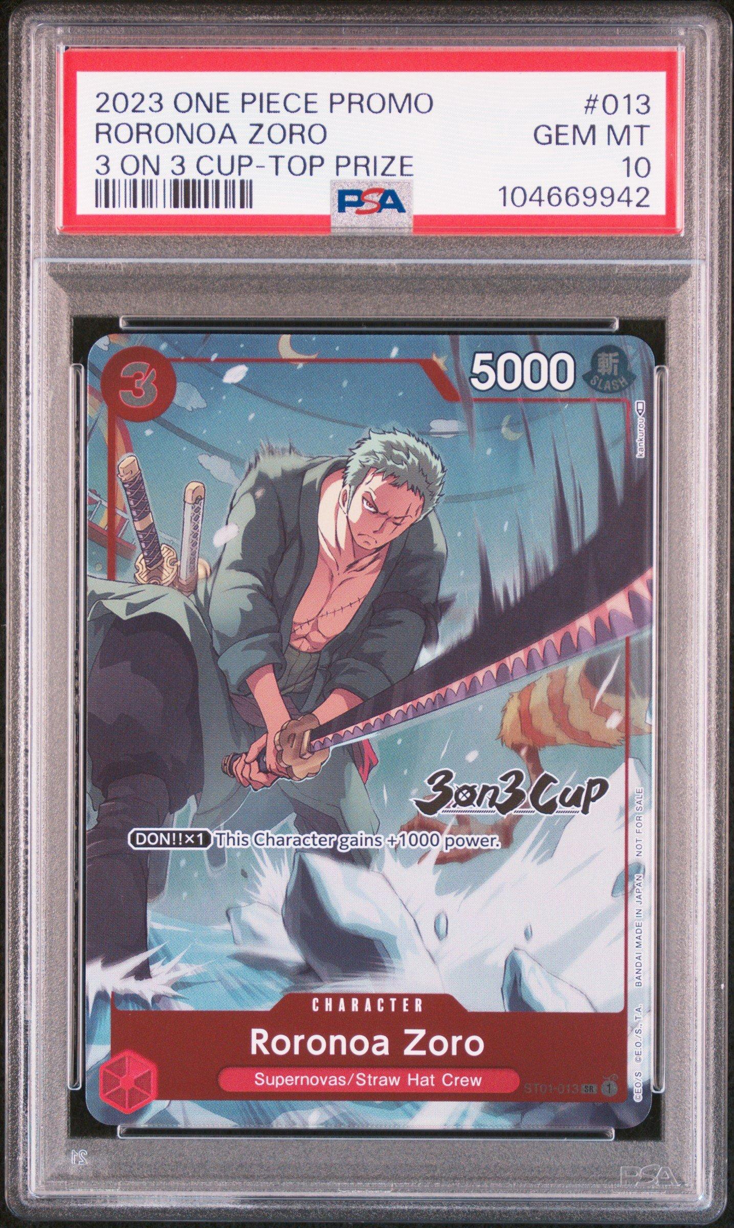 2023 One Piece Promos 013 Roronoa Zoro 3 On 3 Cup-top Prize