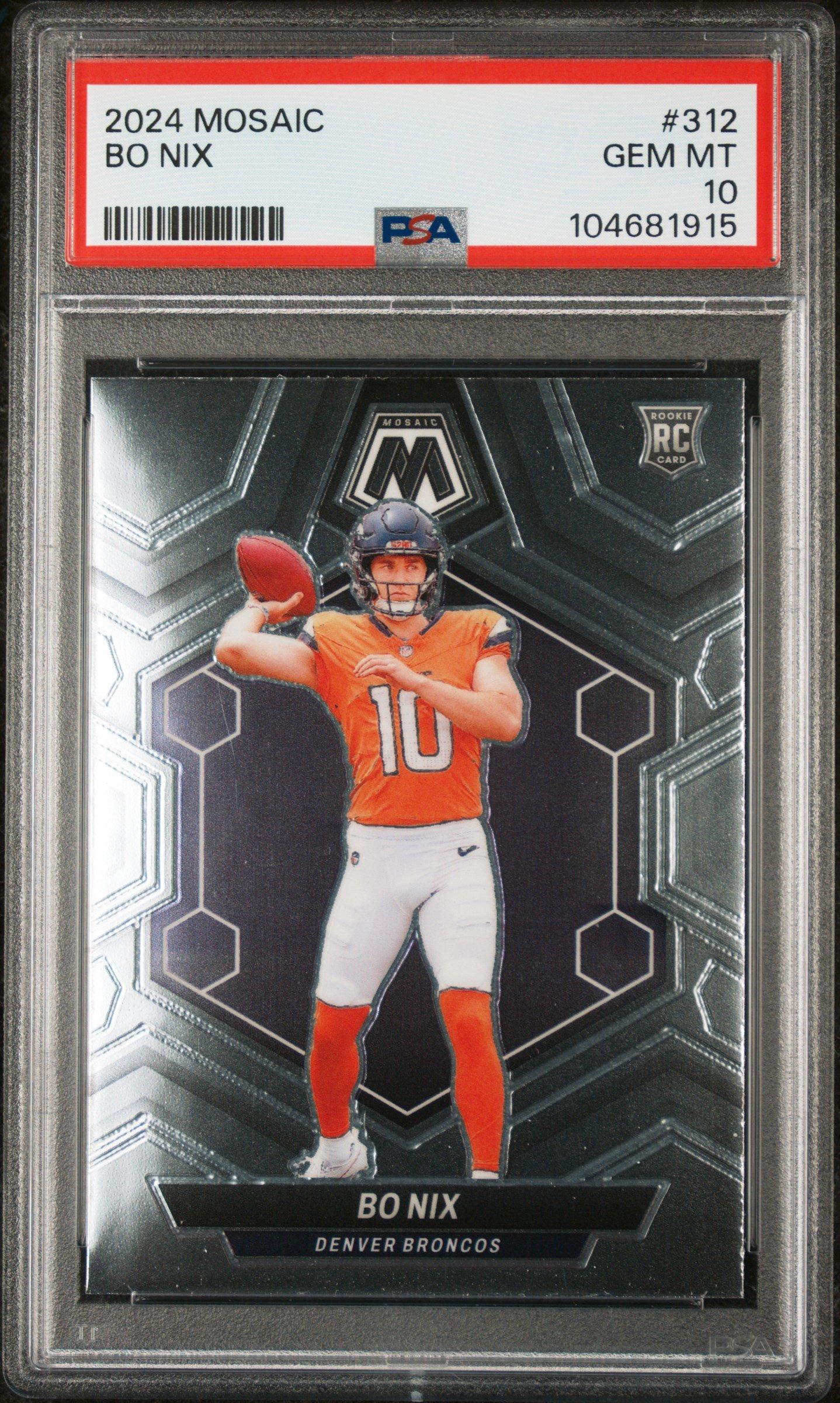 2024 Panini Mosaic 312 Bo Nix PSA 10
