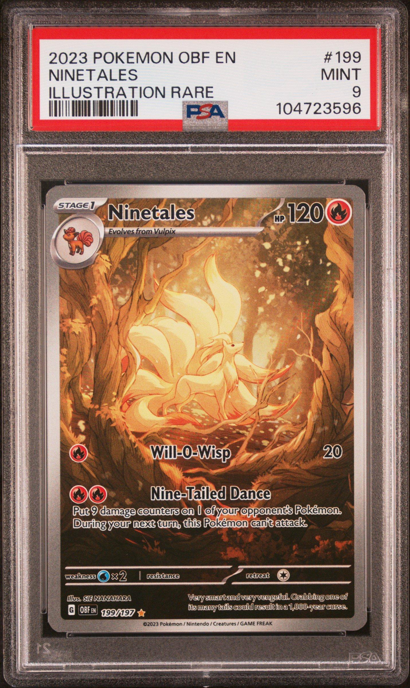 2023 Pokemon Obf En-obsidian Flames 199 Ninetales Illustration Rare PSA 9