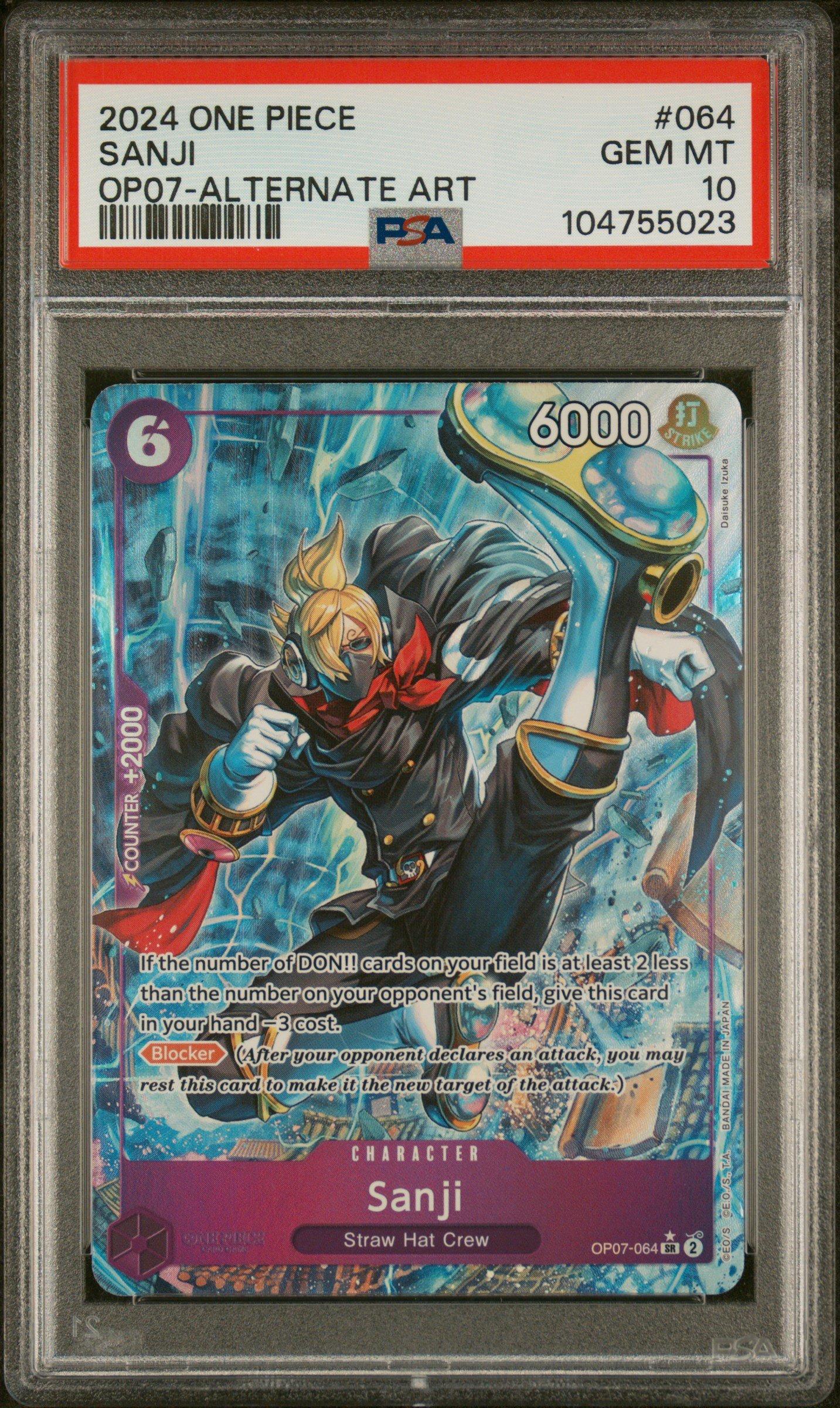 2024 One Piece Op07-500 Years In The Future 064 Sanji Alternate Art PSA 10