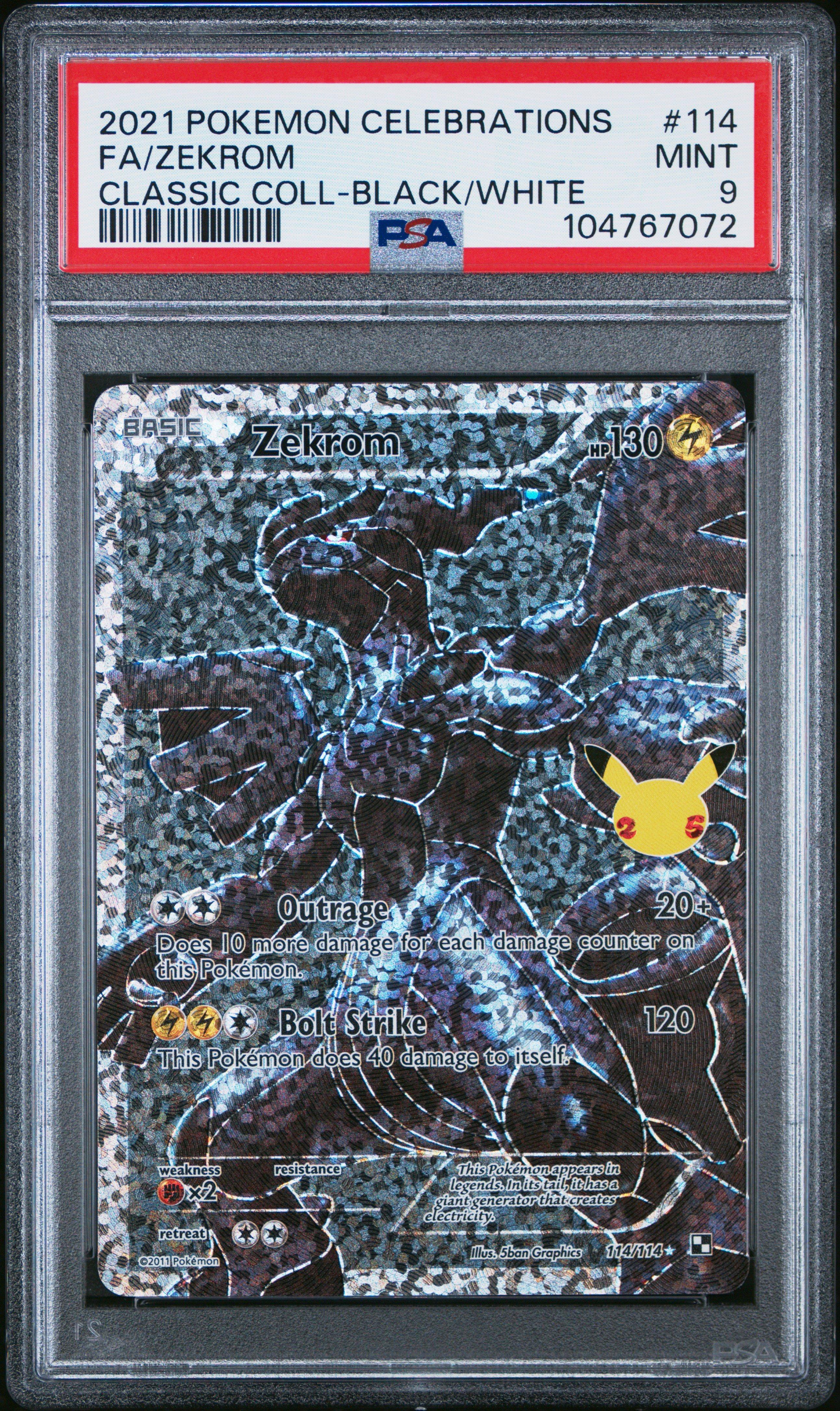 2021 Pokemon Celebrations Classic Collection 114 Full Art/zekrom PSA