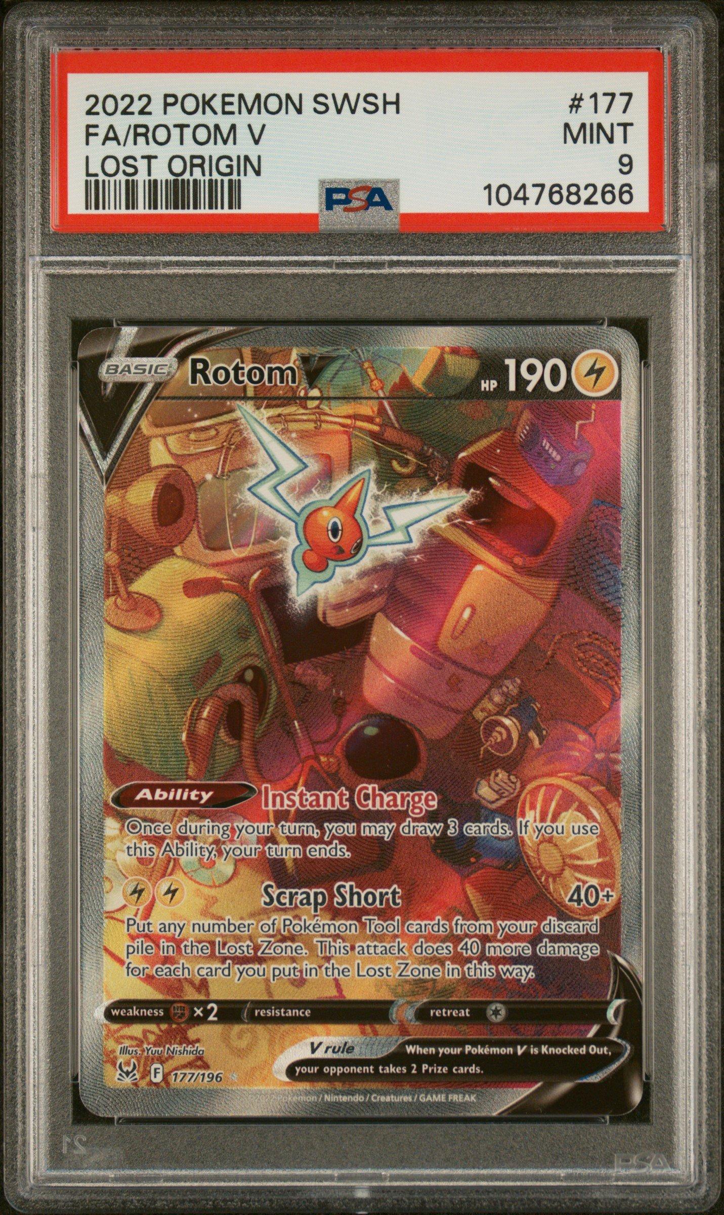 2022 Pokemon Sword & Shield Lost Origin 177 Full Art/rotom V PSA