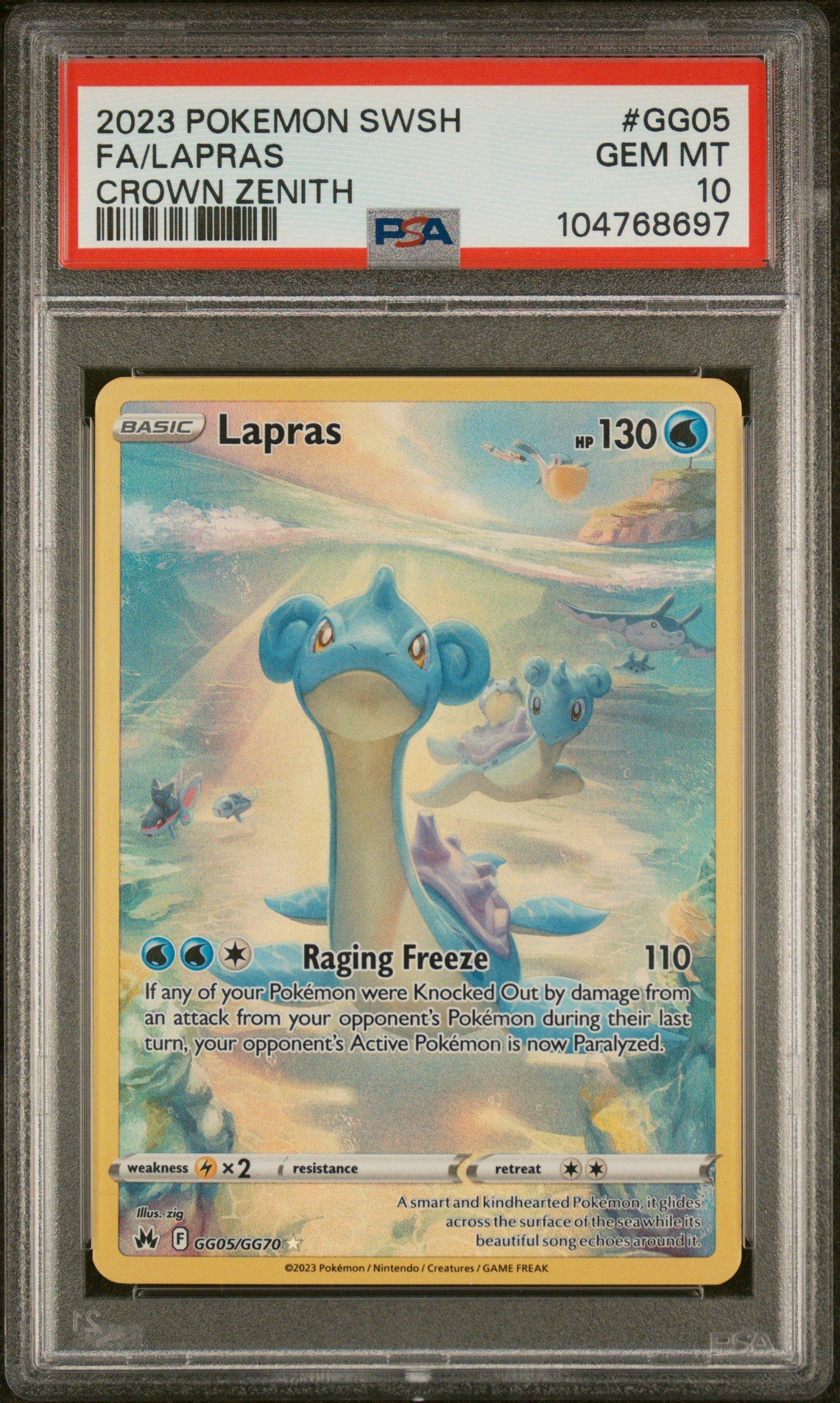 2023 Pokemon Sword And Shield Crown Zenith Gg05 Full Art/lapras