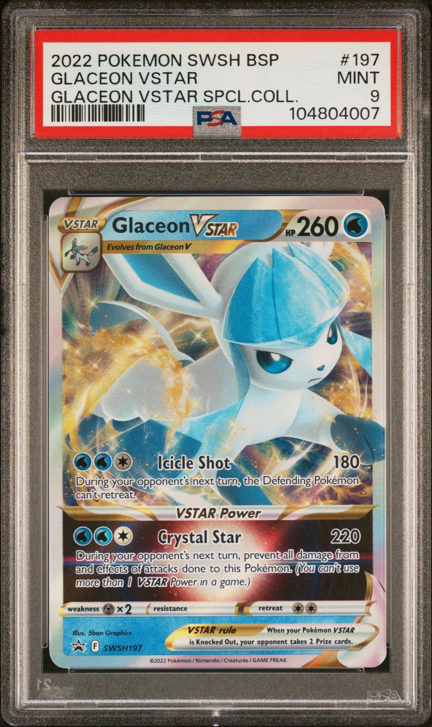 2022 Pokemon Swsh Black Star Promo 197 Glaceon Vstar Glaceon Vstar Special Collection PSA 9