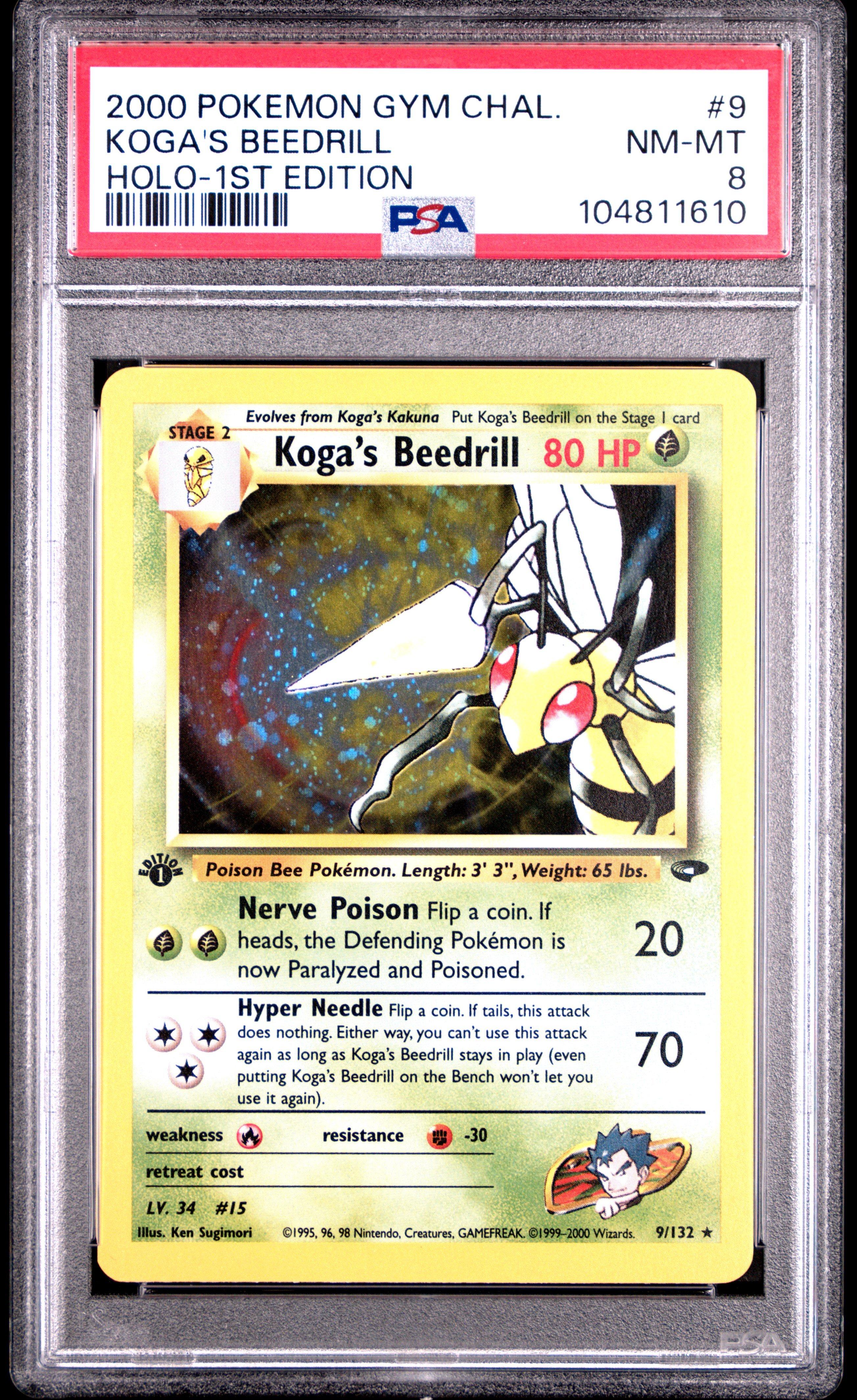 2000 Pokemon Gym Challenge 9 Koga's Beedrill Holo-1st Edition PSA