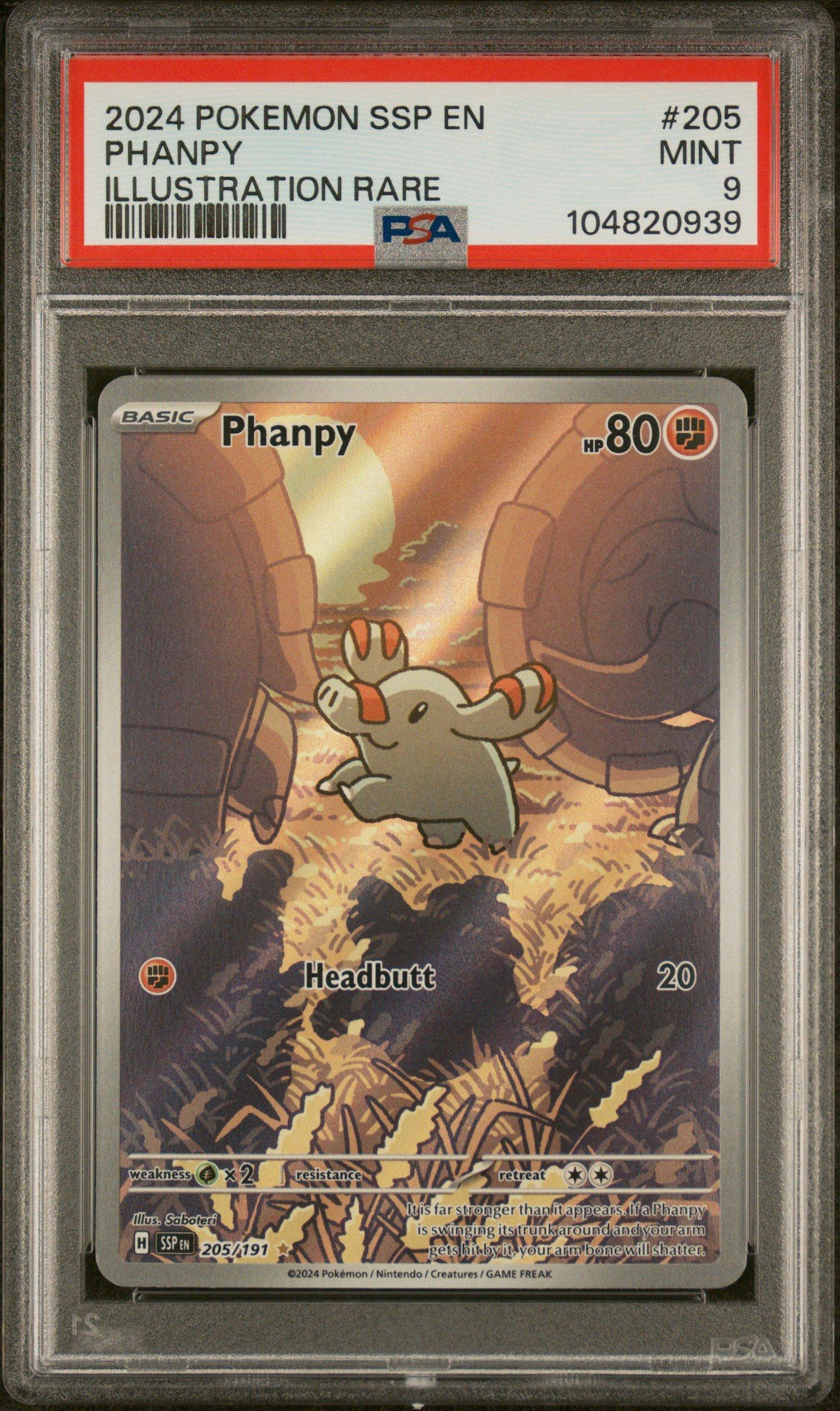 2024 Pokemon Ssp En-surging Sparks 205 Phanpy Illustration Rare