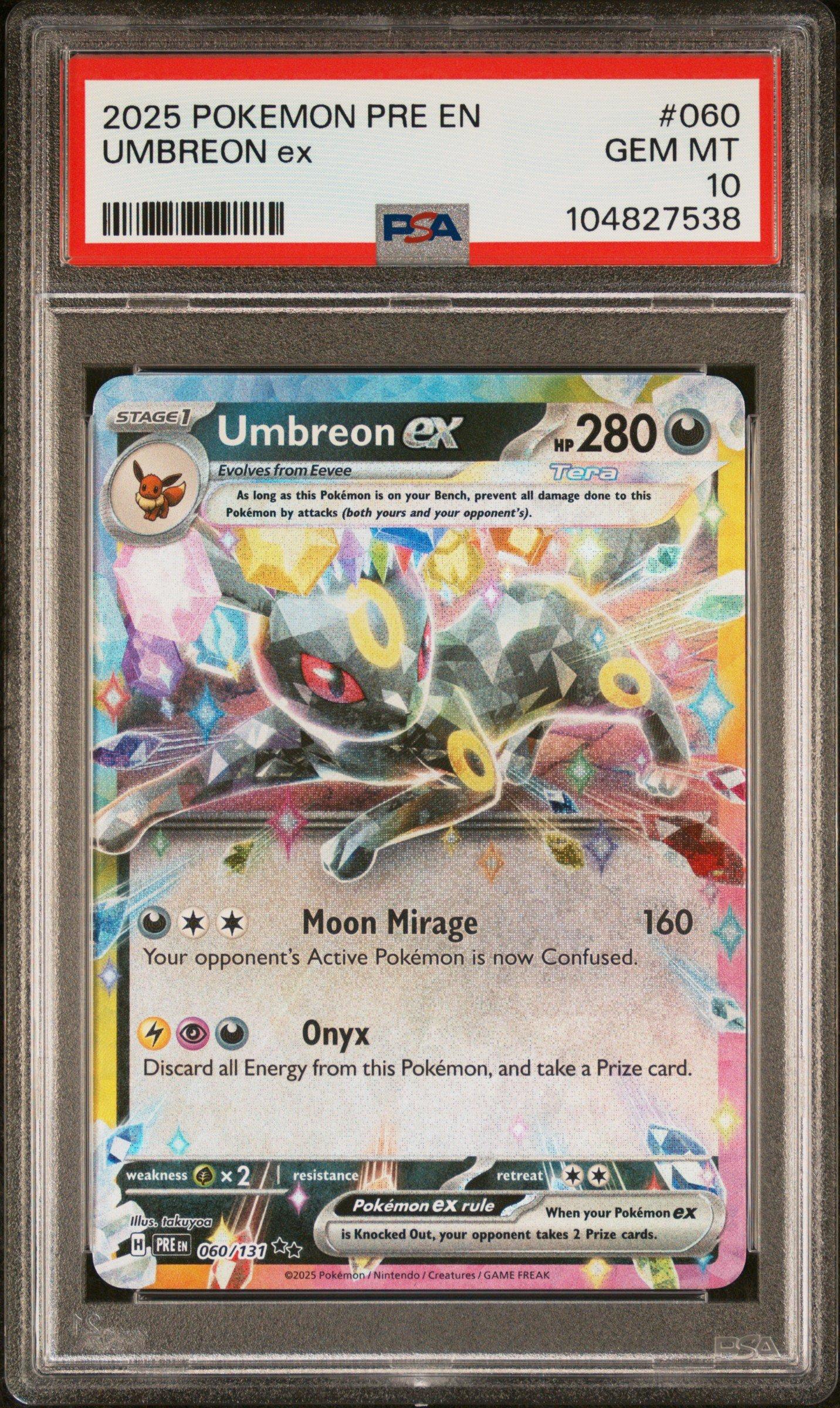 2025 Pokemon Pre En-prismatic Evolutions 060 Umbreon Ex PSA 10