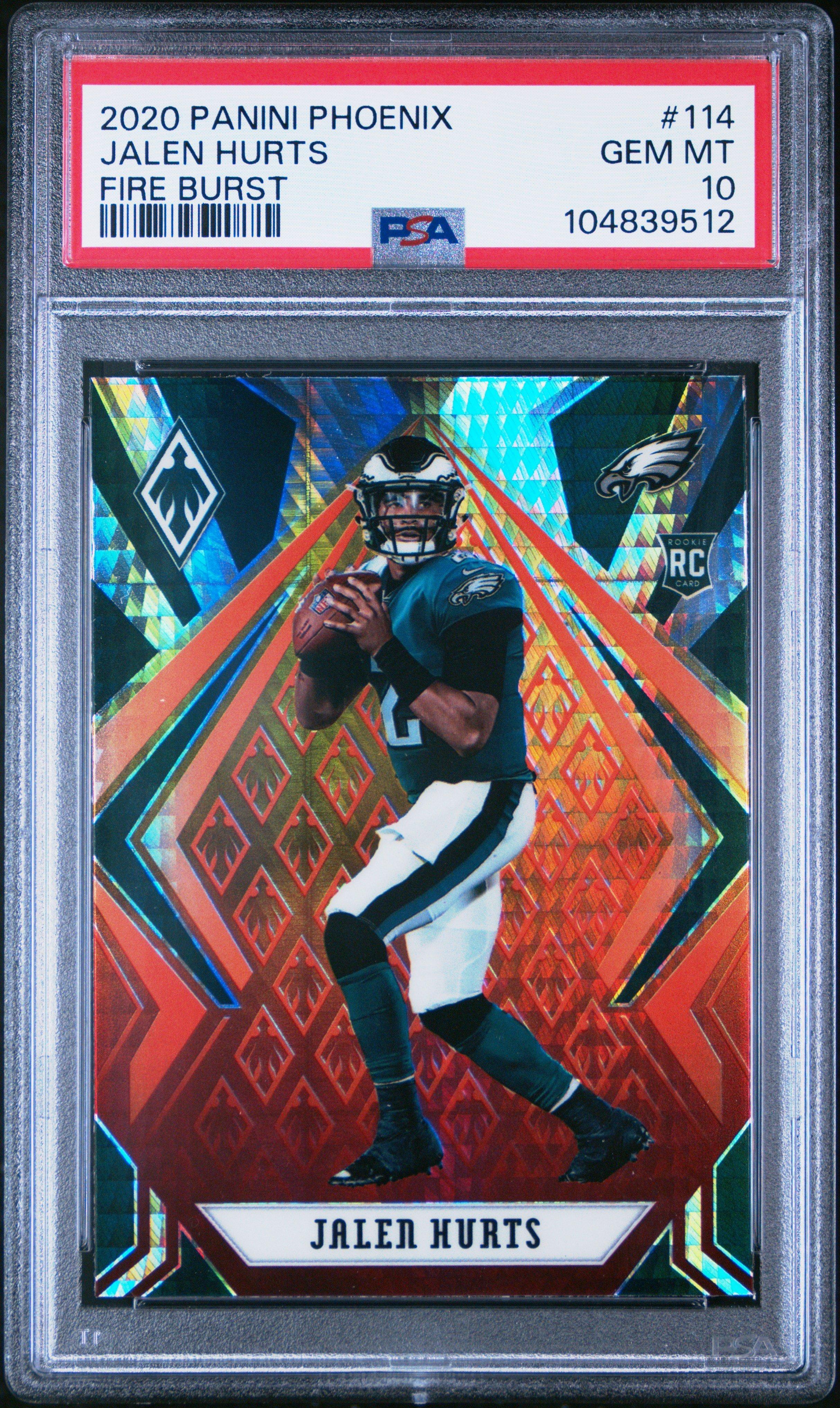 2020 Panini Phoenix 114 Jalen Hurts Fire Burst PSA