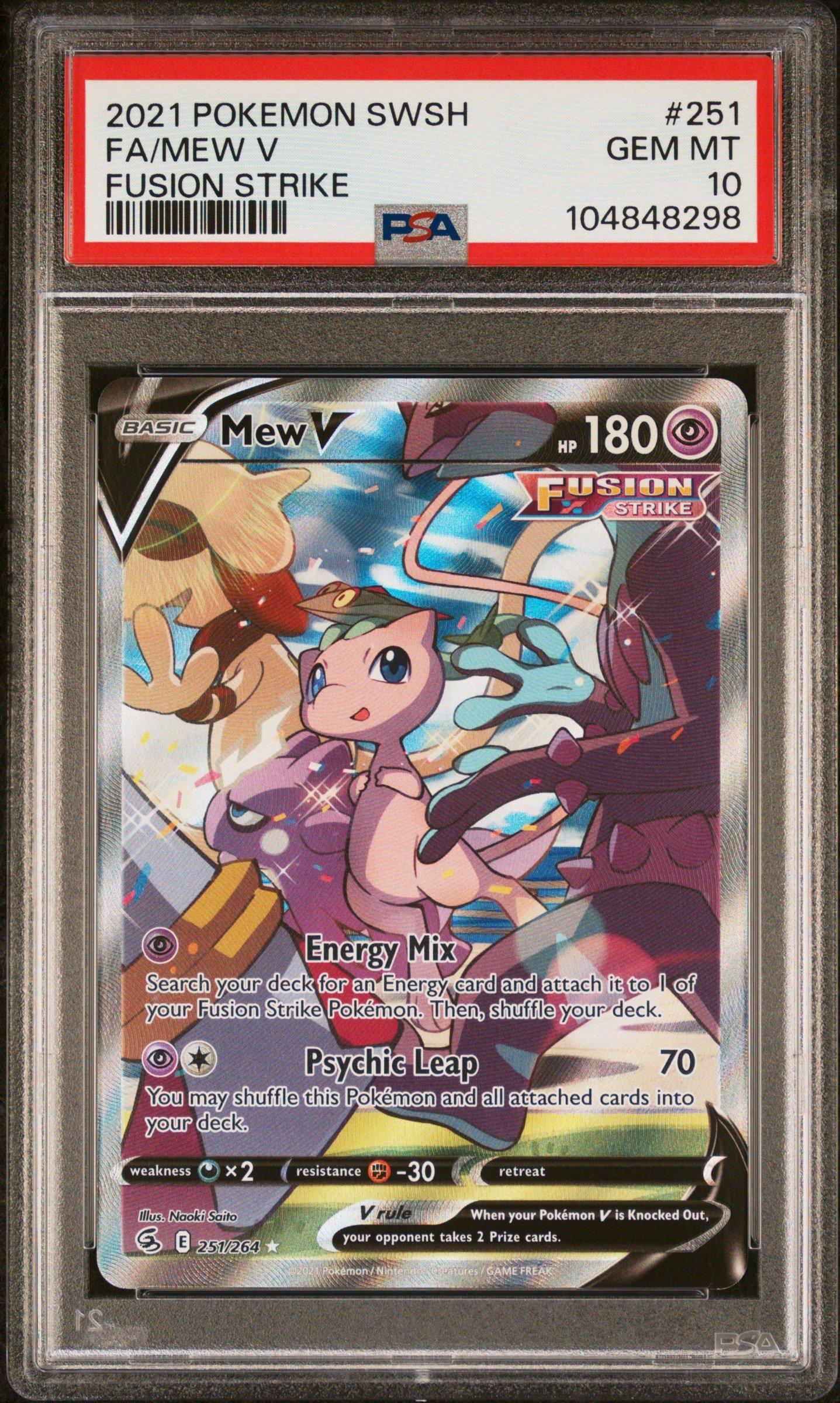 2021 Pokemon Sword & Shield Fusion Strike Full Art/mew V PSA