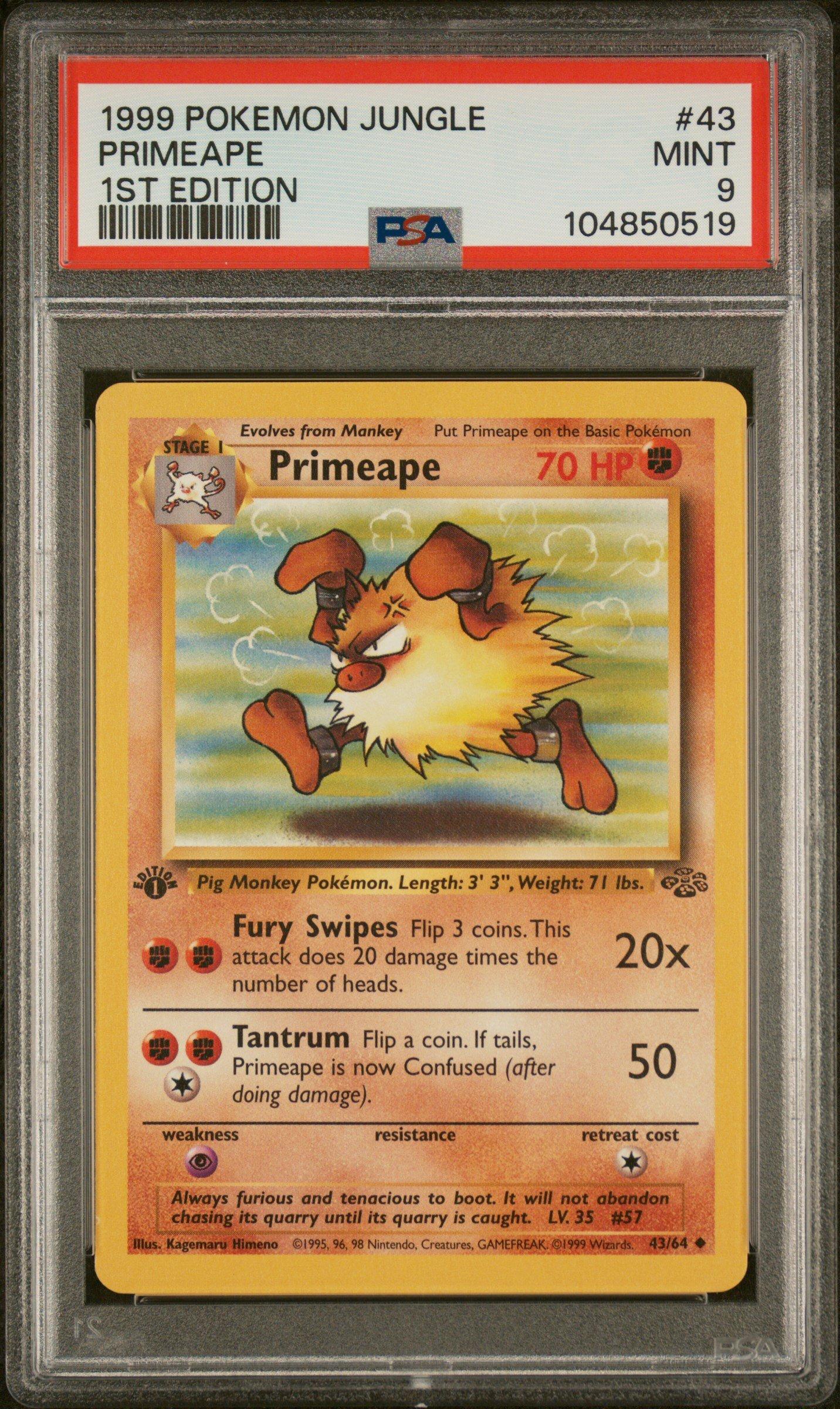 1999 Pokemon Jungle 43 Primeape 1st Edition PSA