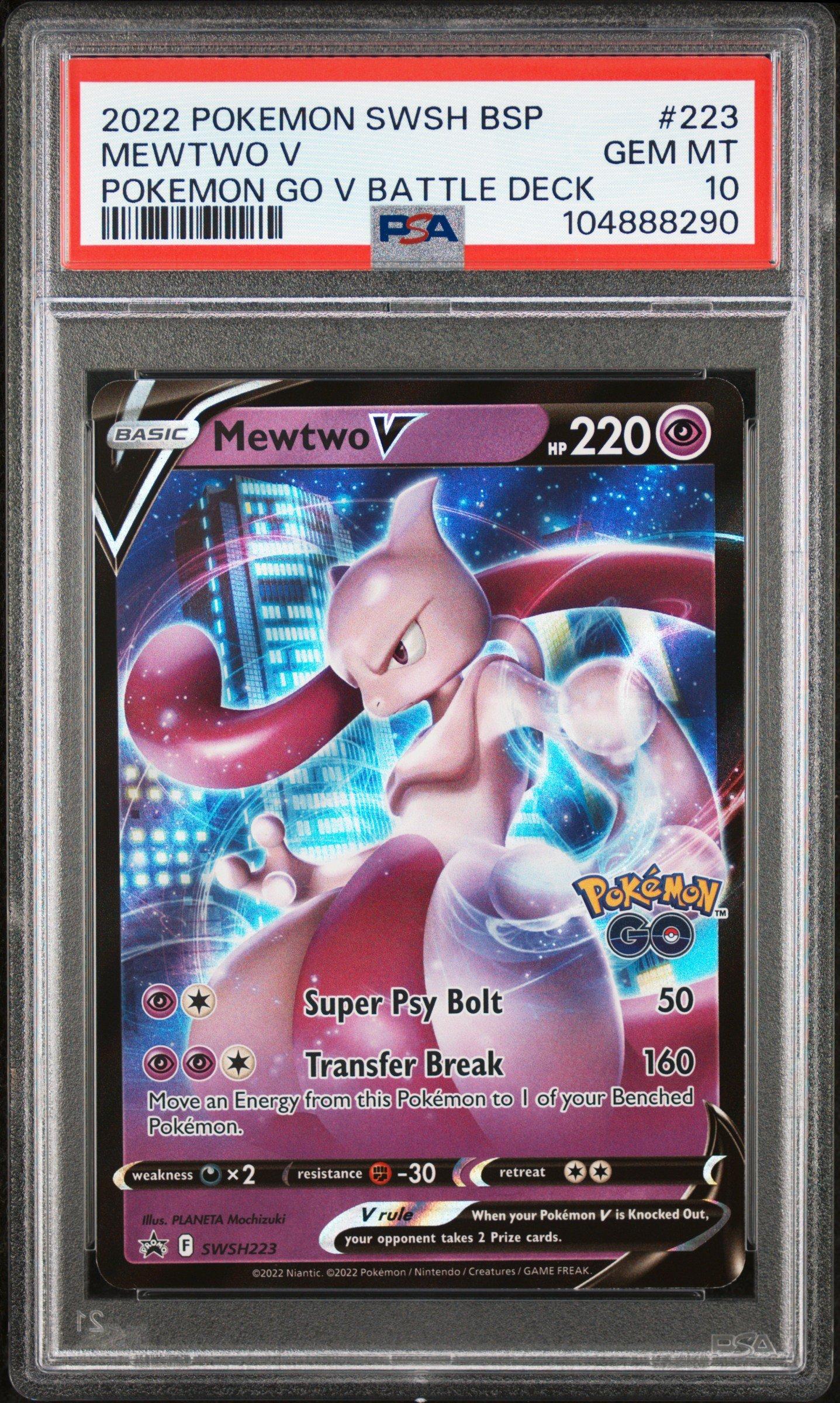 2022 Pokemon Swsh Black Star Promo 223 Mewtwo V Pokemon Go V Battle Deck PSA 10