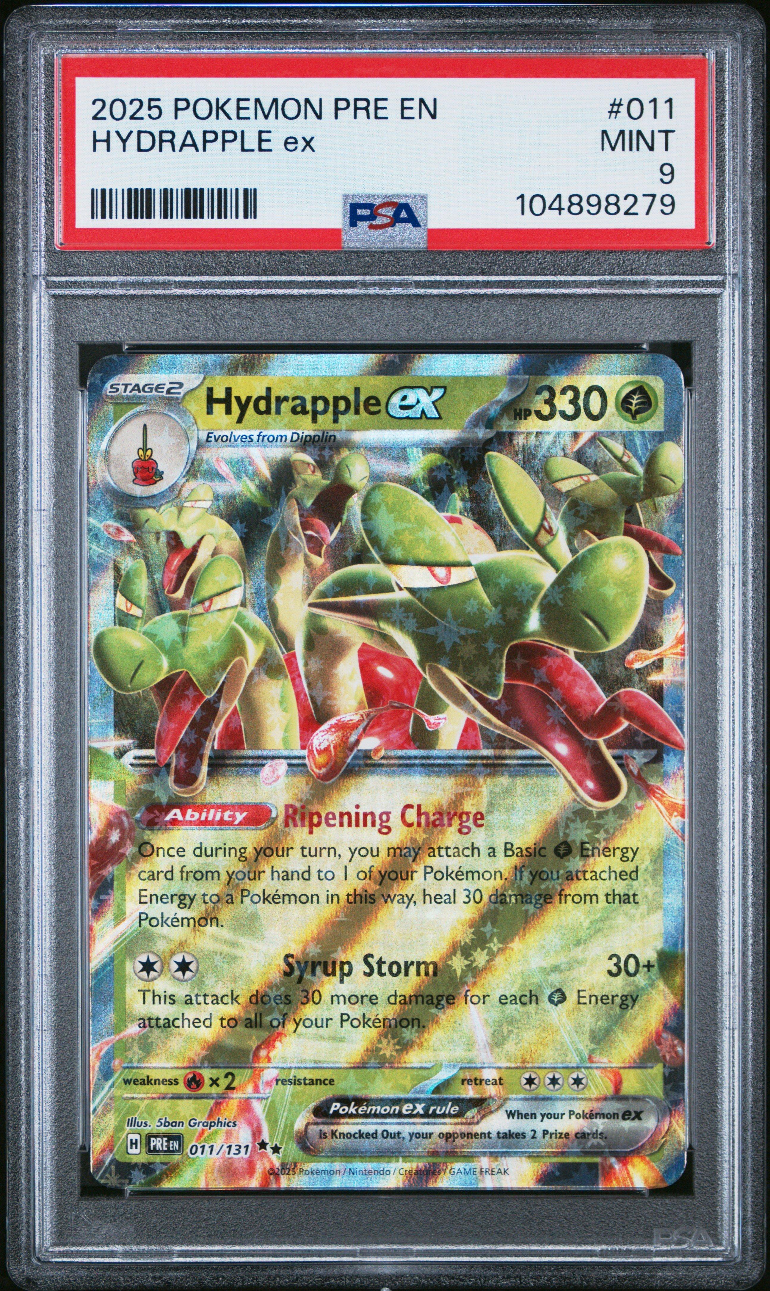 2025 Pokemon Pre En-prismatic Evolutions 011 Hydrapple Ex PSA 9