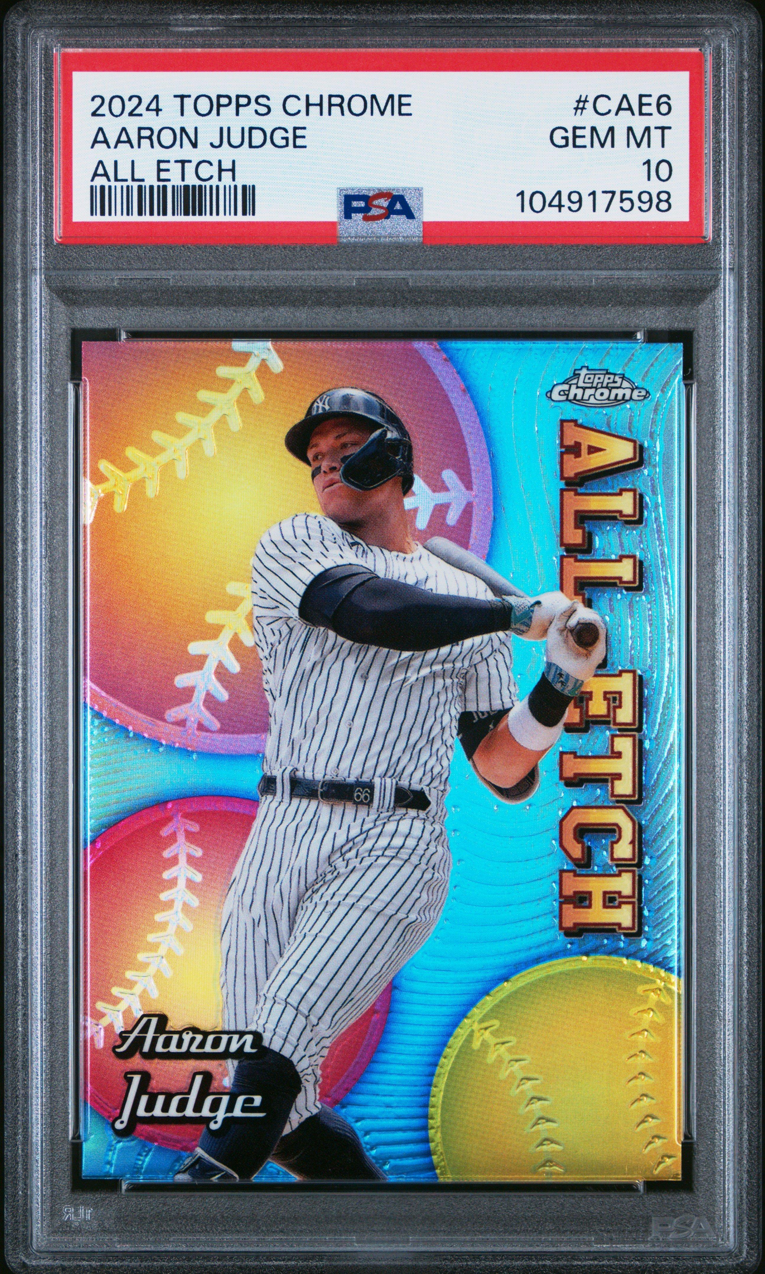 2024 Topps Chrome Chrome All Etch Cae6 Aaron Judge PSA 10 Graded 