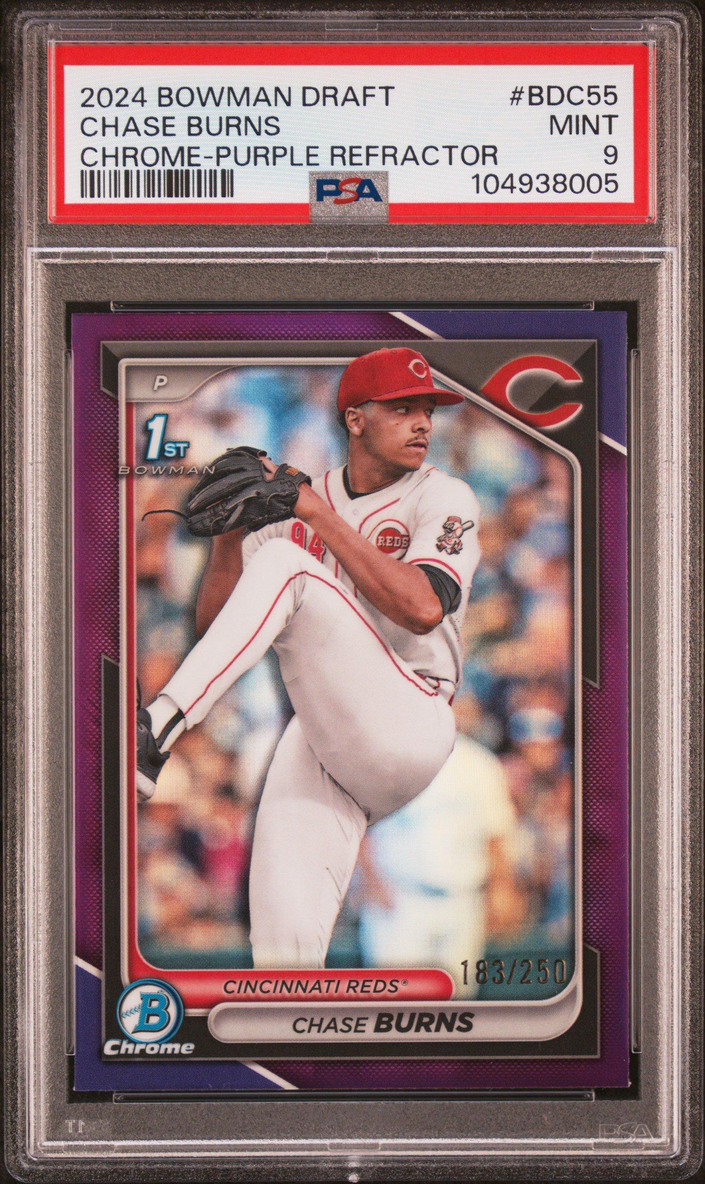 2024 Bowman Draft Bdc55 Chase Burns Chrome-purple Refractor PSA 9