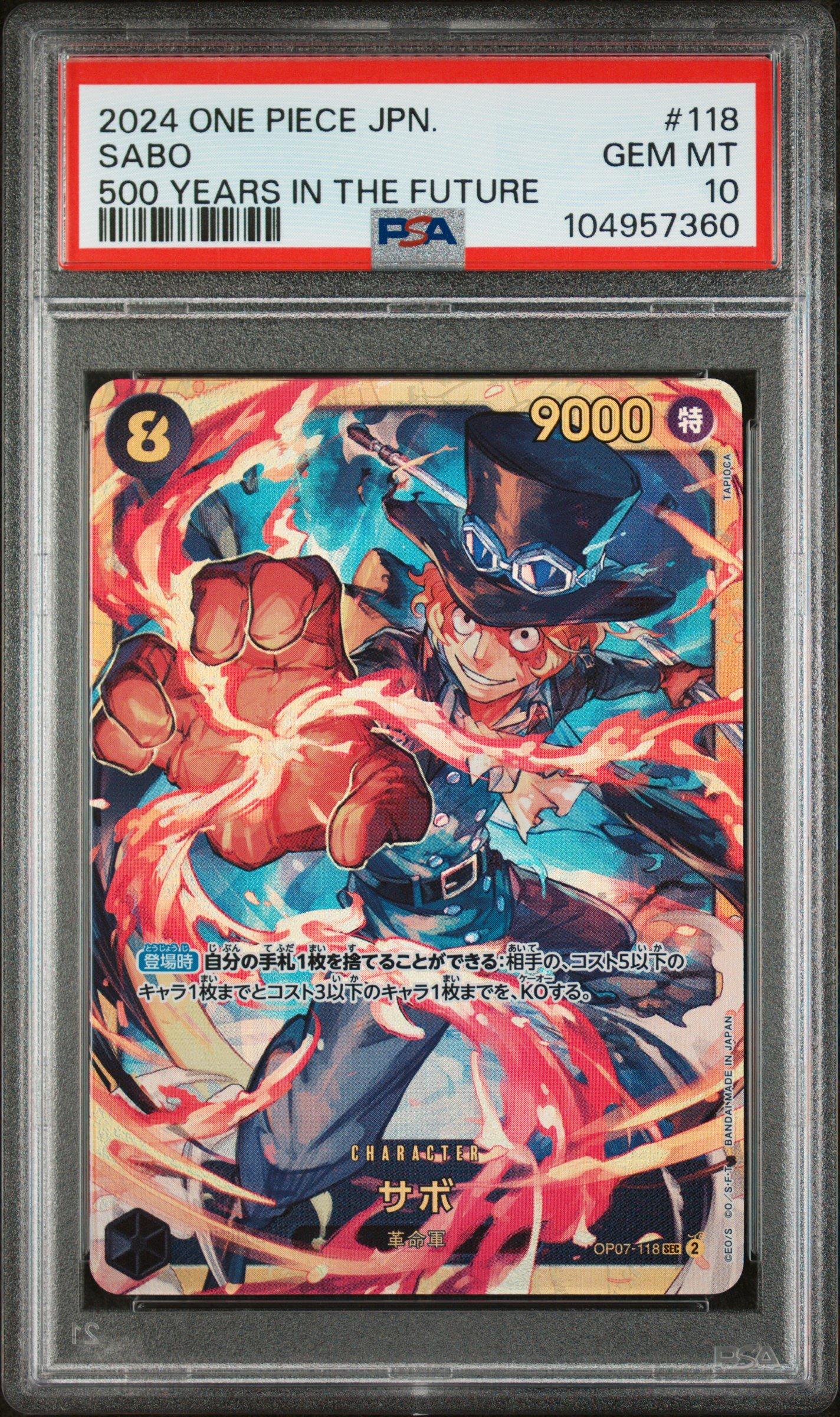 2024 One Piece Japanese Op07-500 Years In The Future 118 Sabo PSA 10