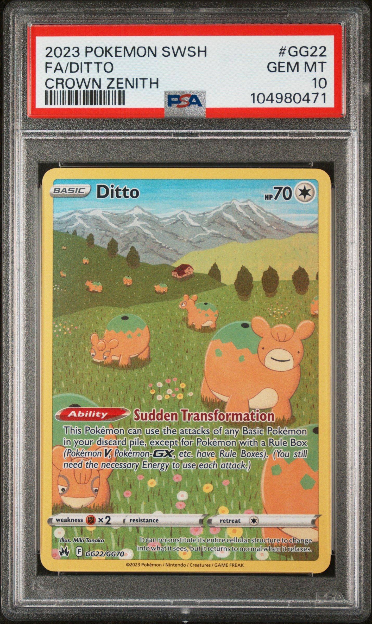 2023 Pokemon Sword And Shield Crown Zenith Gg22 Full Art/ditto PSA