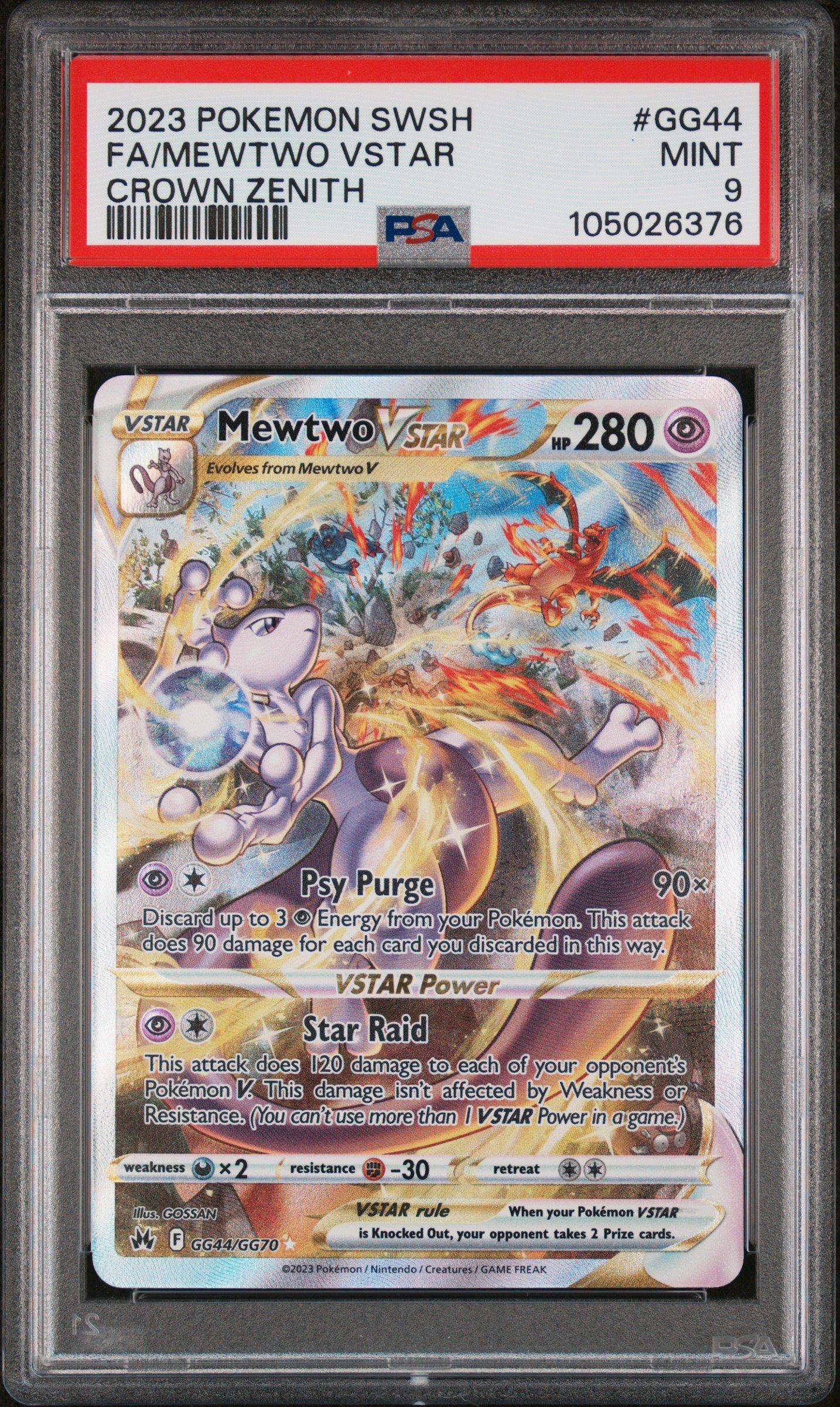 2023 Pokemon Sword And Shield Crown Zenith Gg44 Full Art/mewtwo Vstar PSA