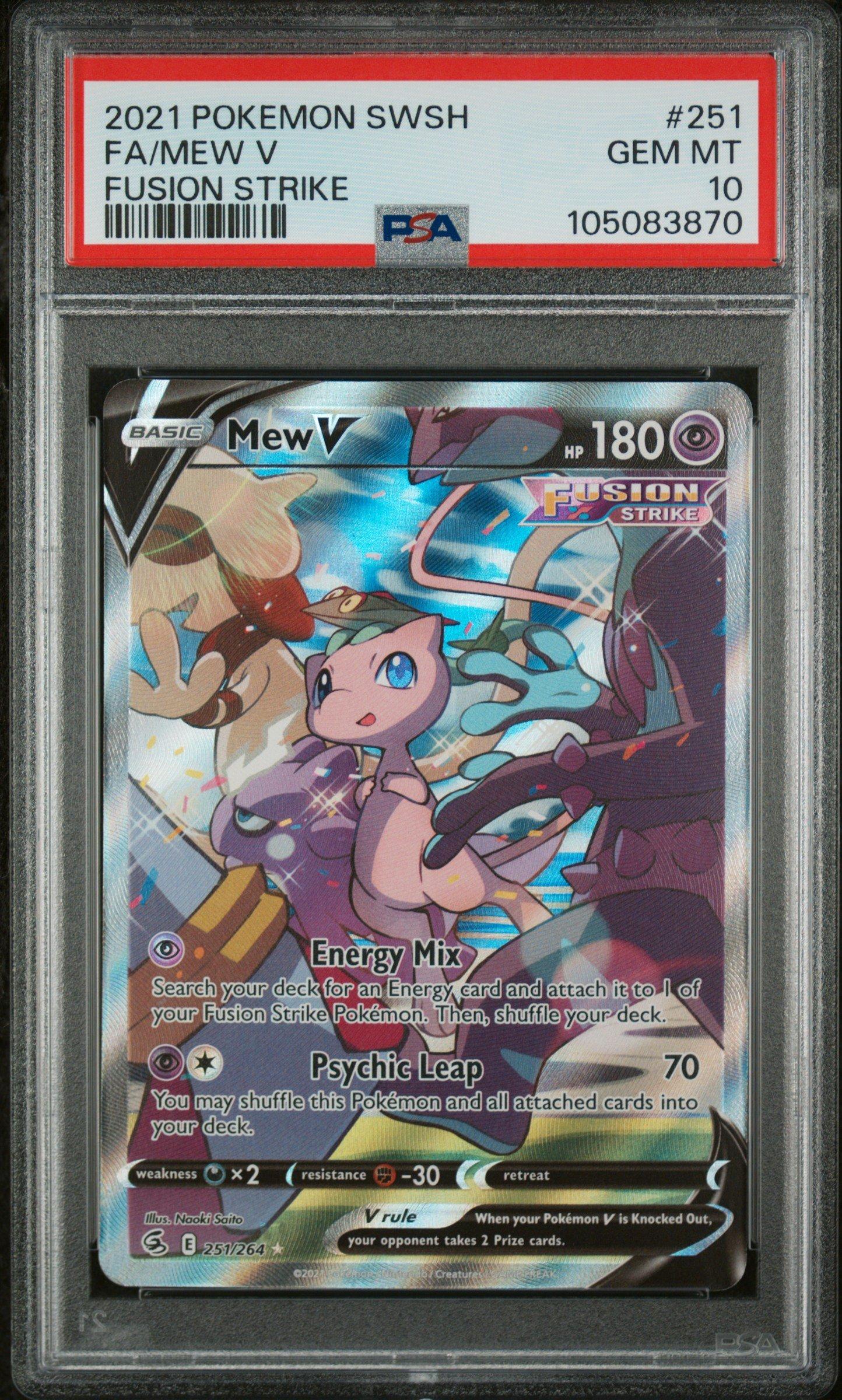 2021 Pokemon Sword & Shield Fusion Strike 251 Full Art/mew V PSA