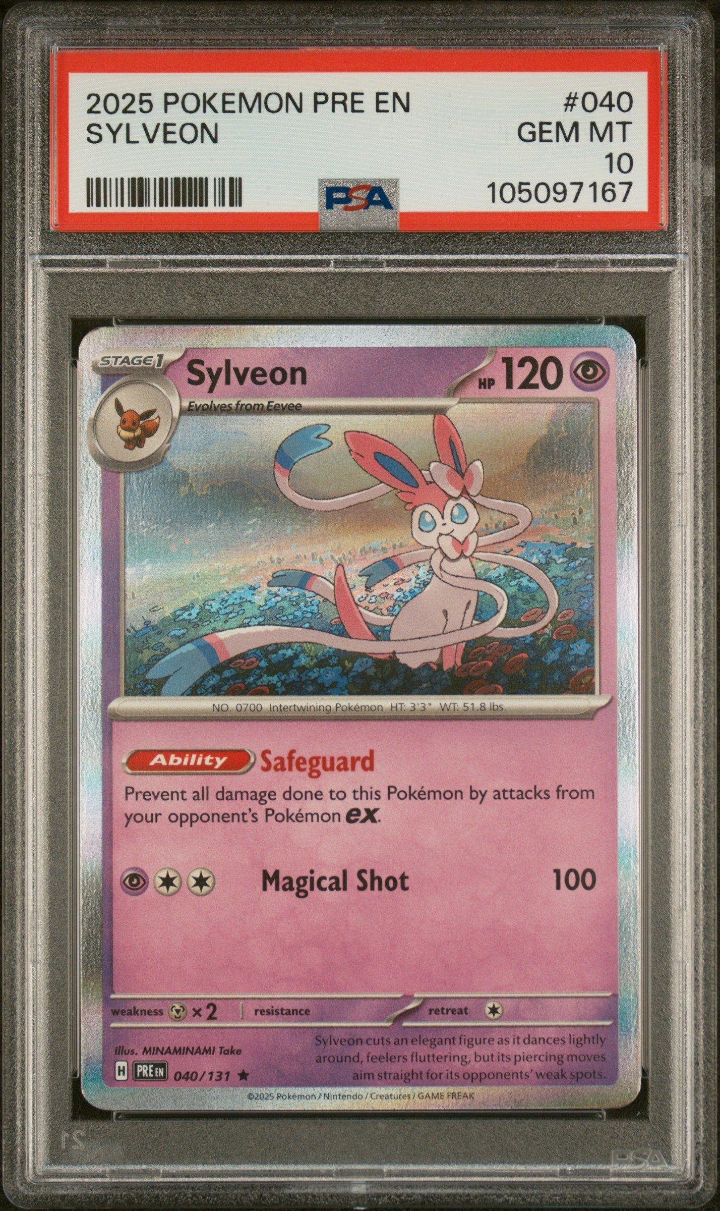 2025 Pokemon Pre En-prismatic Evolutions 040 Sylveon PSA