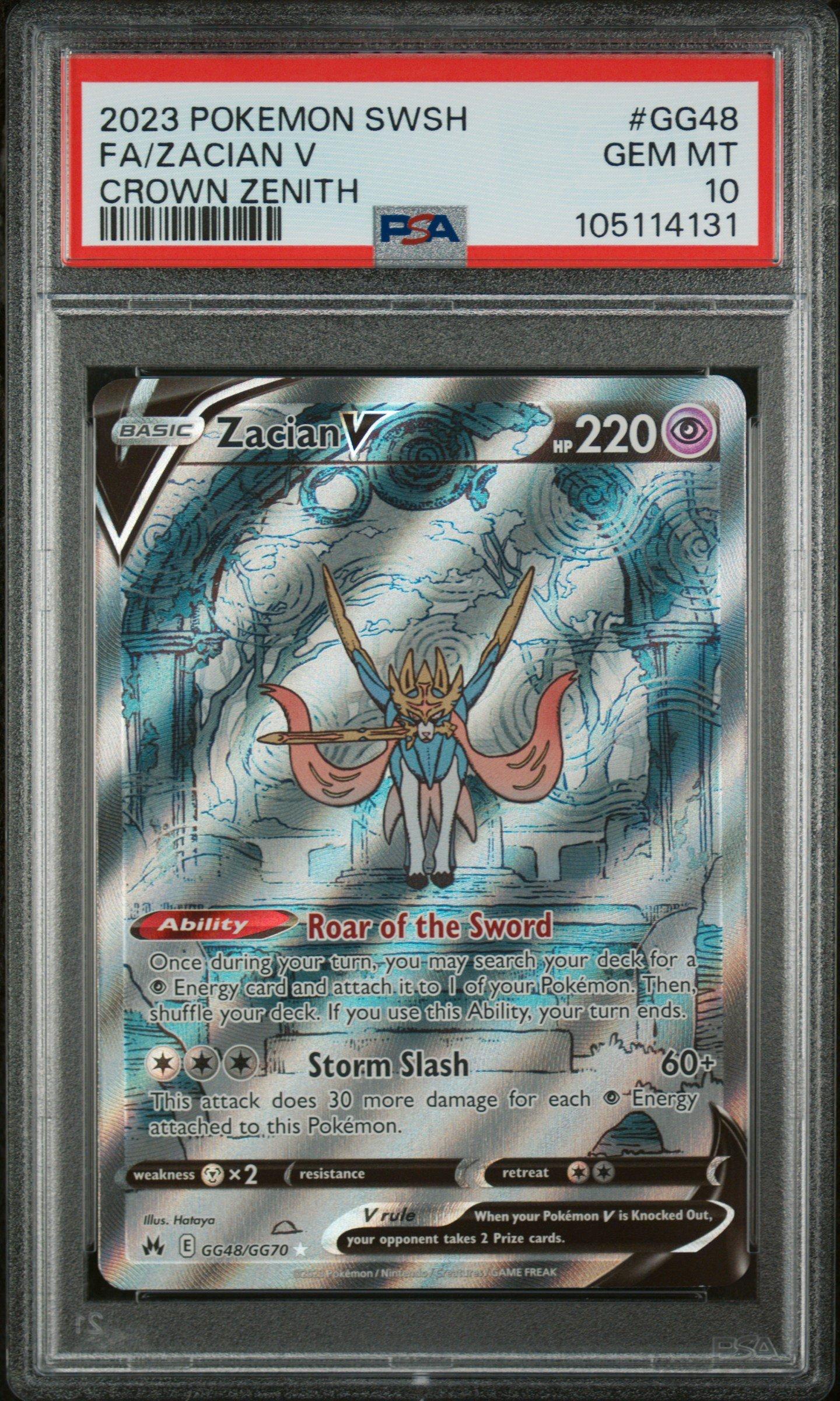 2023 Pokemon Sword And Shield Crown Zenith Gg48 Full Art/zacian V PSA