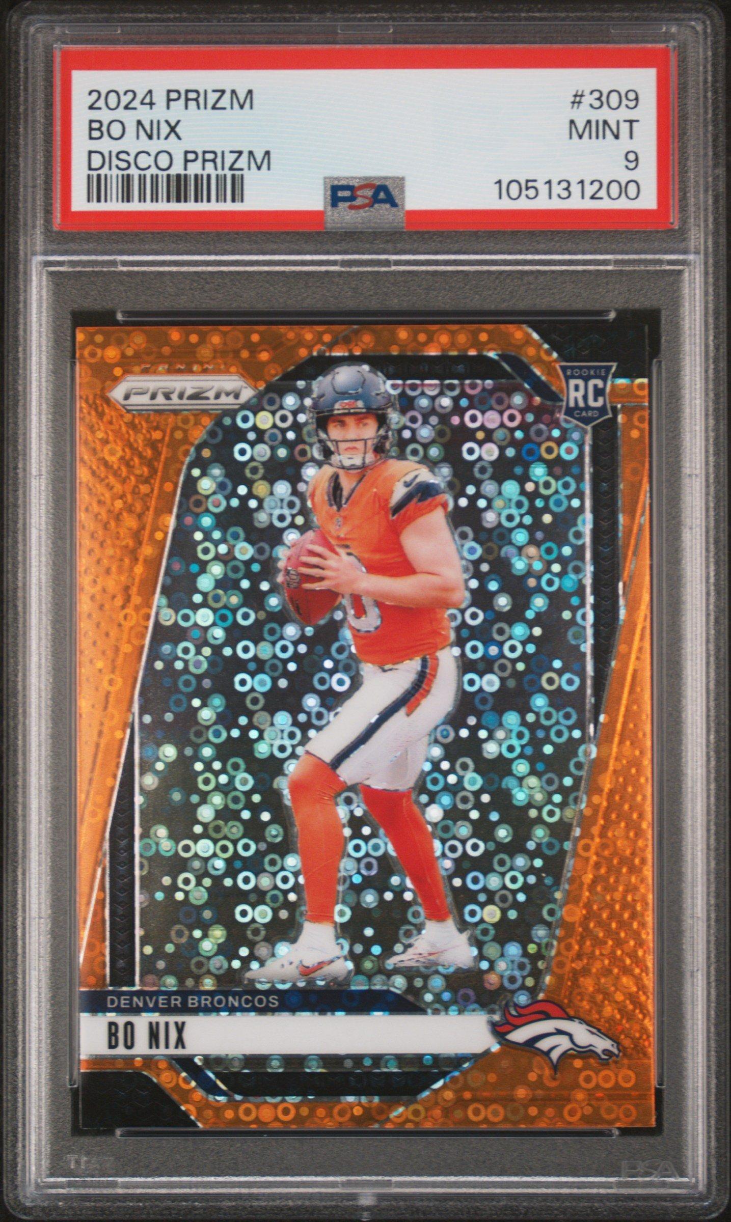 2024 Panini Prizm 309 Bo Nix Disco Prizm PSA