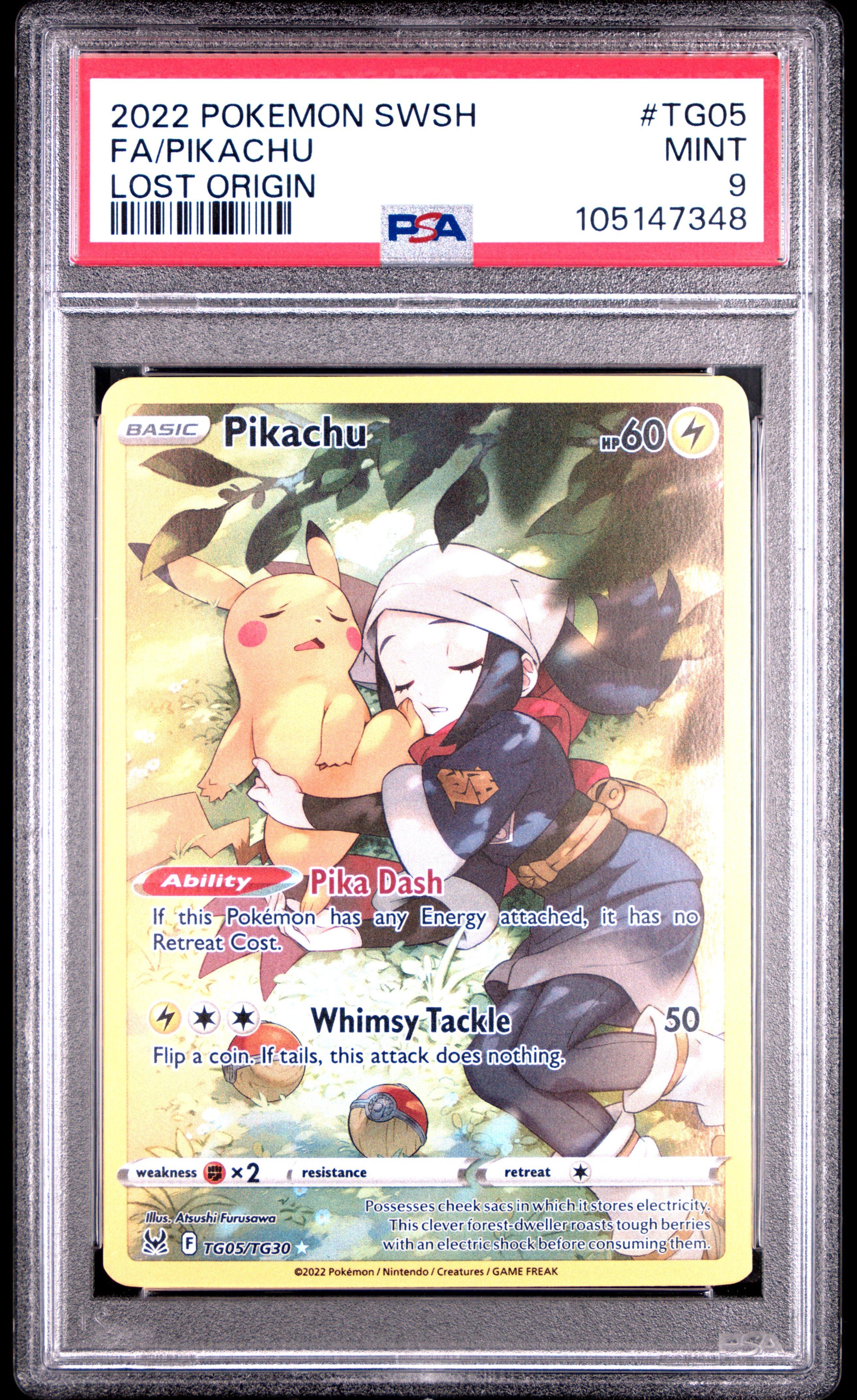 2022 Pokemon Sword & Shield Lost Origin Tg05 Full Art/pikachu PSA