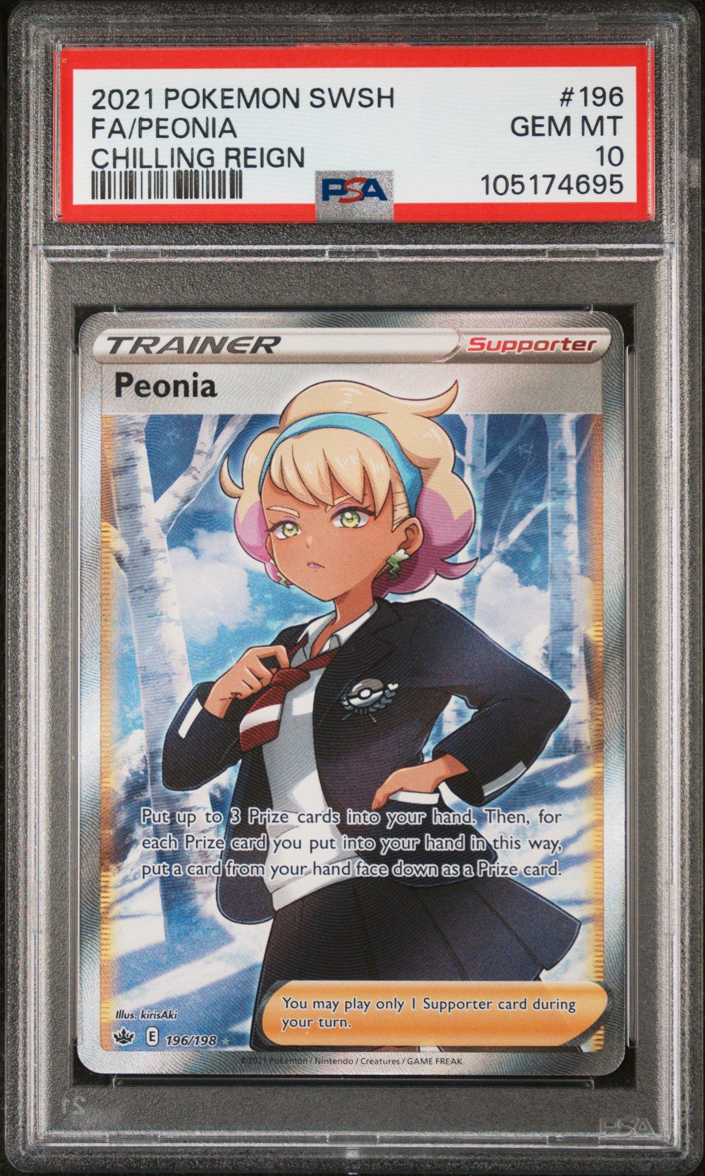 2021 Pokemon Sword & Shield Chilling Reign 196 Full Art/peonia PSA