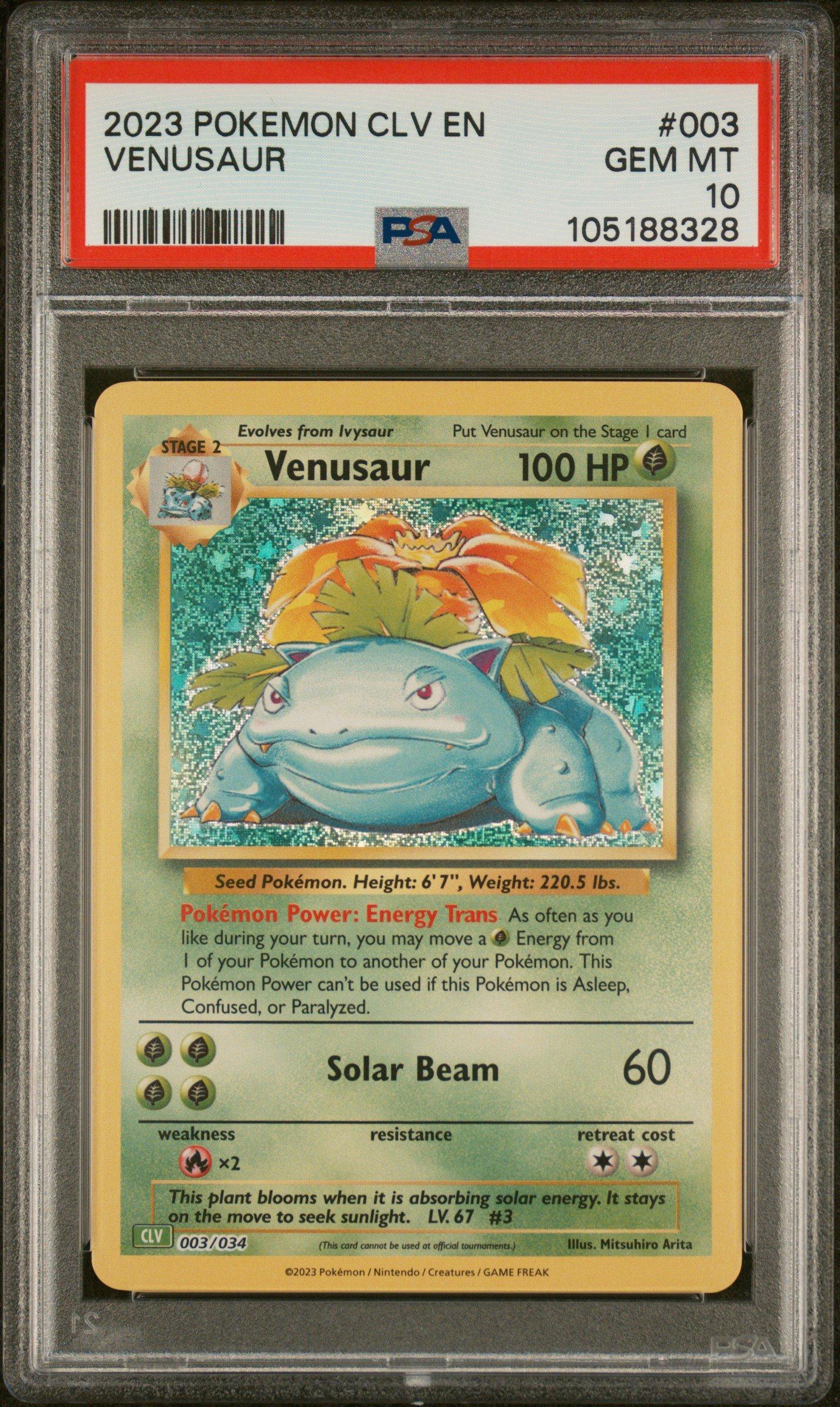 2023 Pokemon Clv-trading Card Game Classic Venusaur & Lugia Ex Deck 003 Venusaur PSA