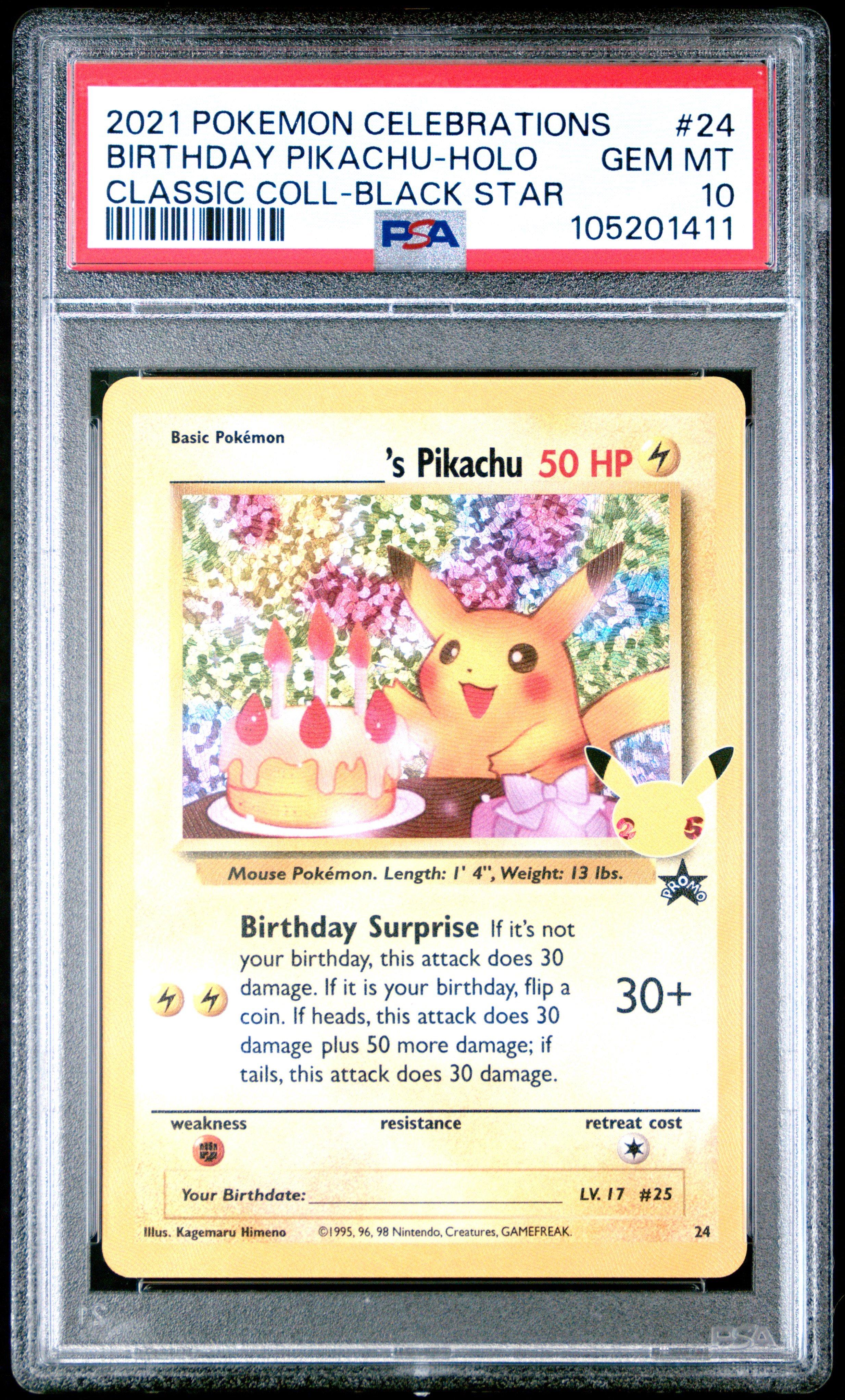 pokemon cards birthday pikachu Amazon.com: The Pokemon Company International Pokemon Single Card BIRTHDAY  PIKACHU Celebrations CLASSIC COLLECTION, Multicolored : Toys & Games