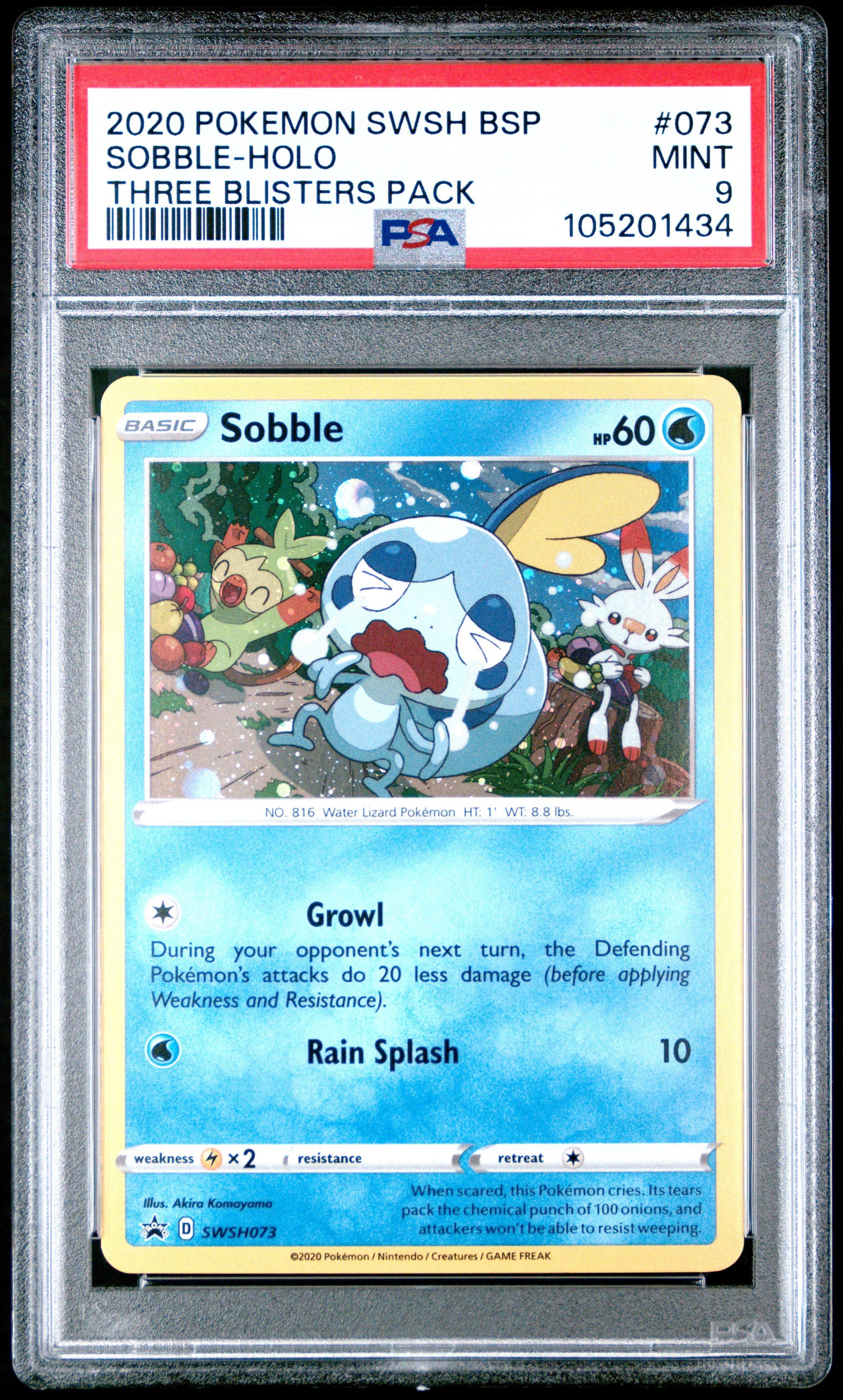 2020 Pokemon Swsh Black Star Promo 073 Sobble-holo Three Blisters Pack PSA 9