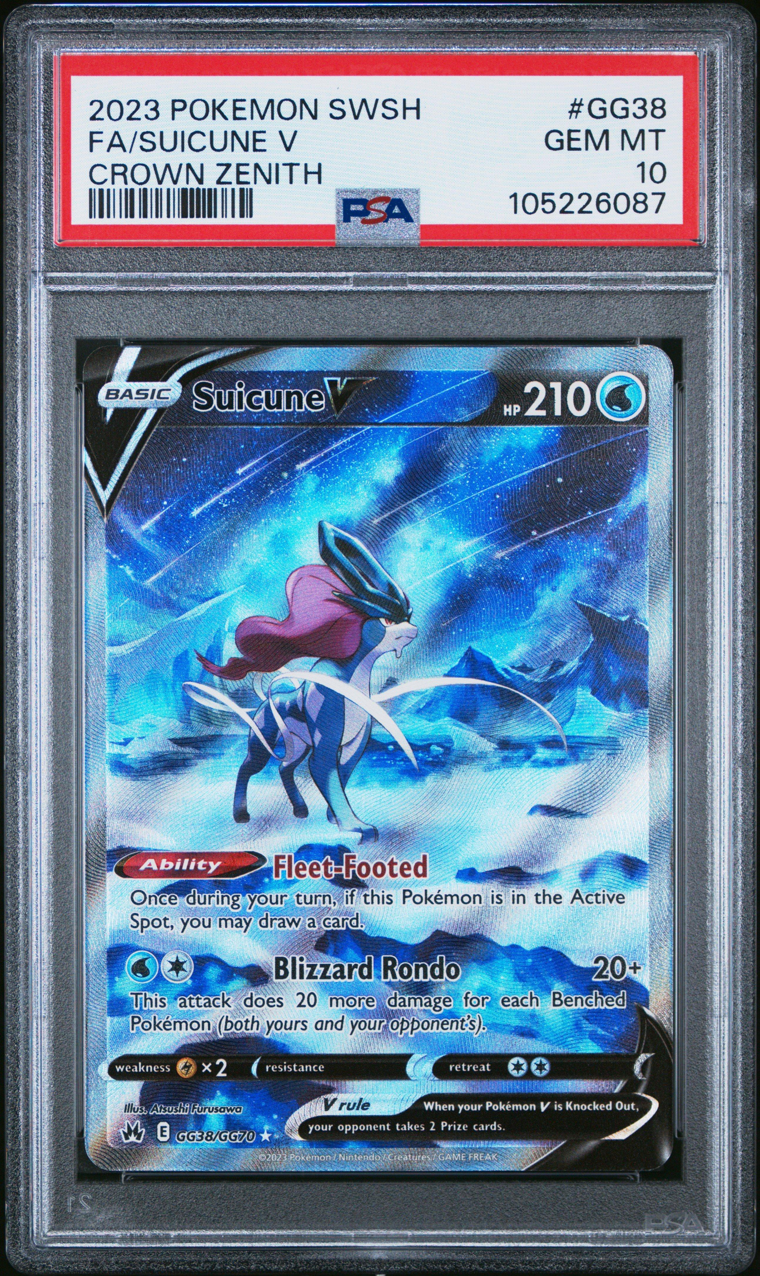 2023 Pokemon Sword And Shield Crown Zenith Gg38 Full Art/suicune V