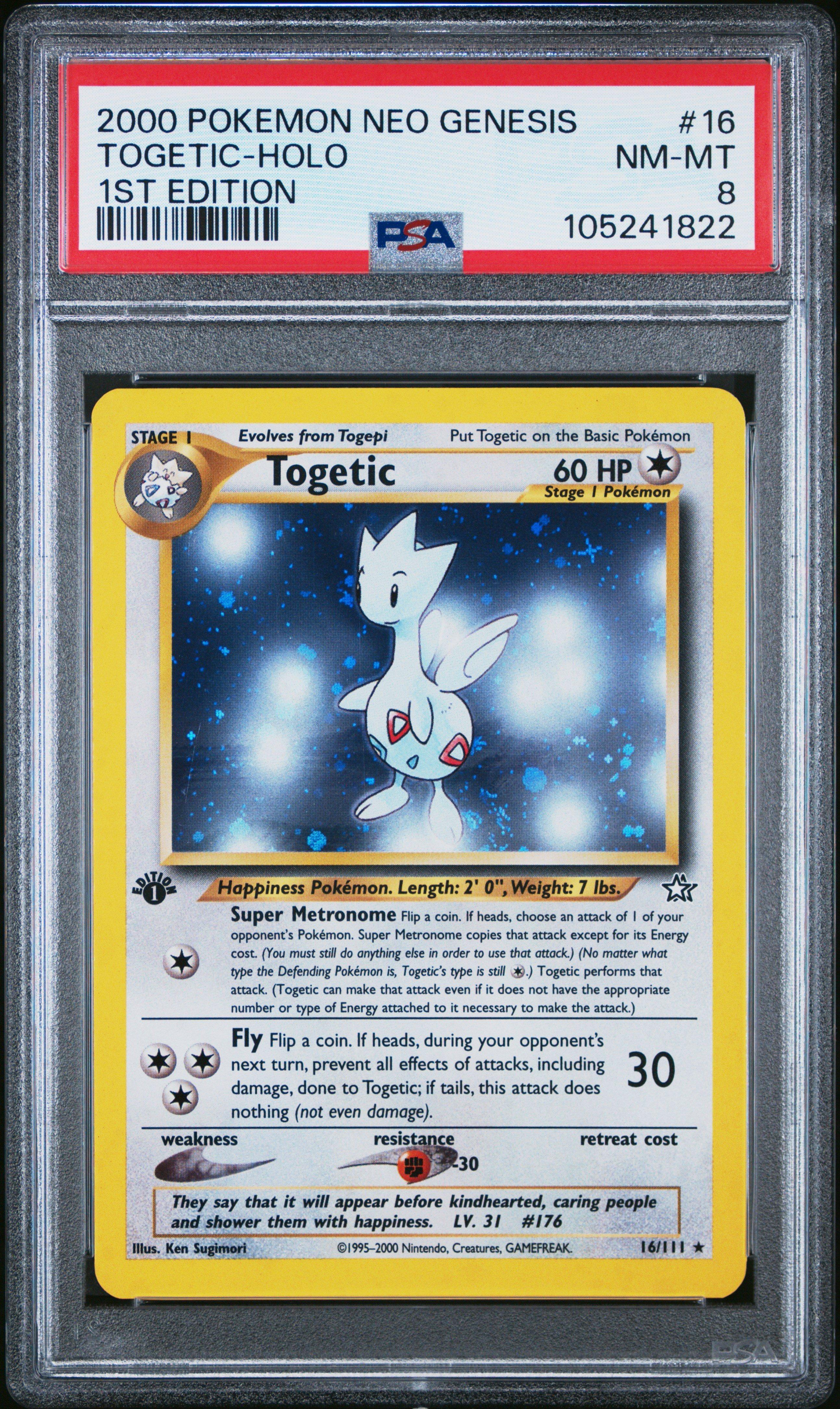 2000 Pokemon Neo Genesis 1st Edition 16 Togetic-holo PSA 8