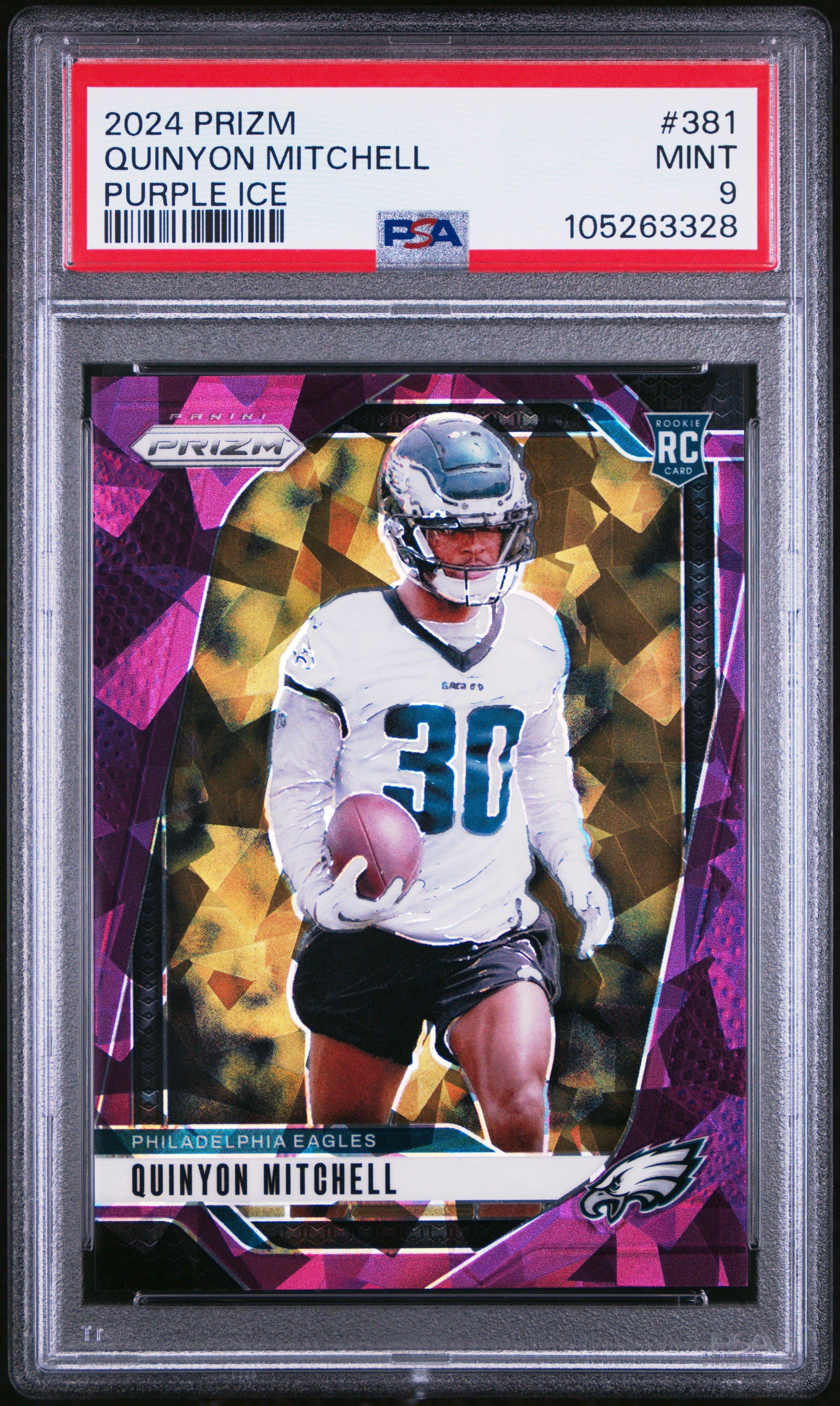 2024 Panini Prizm 381 Quinyon Mitchell Purple Ice PSA 9